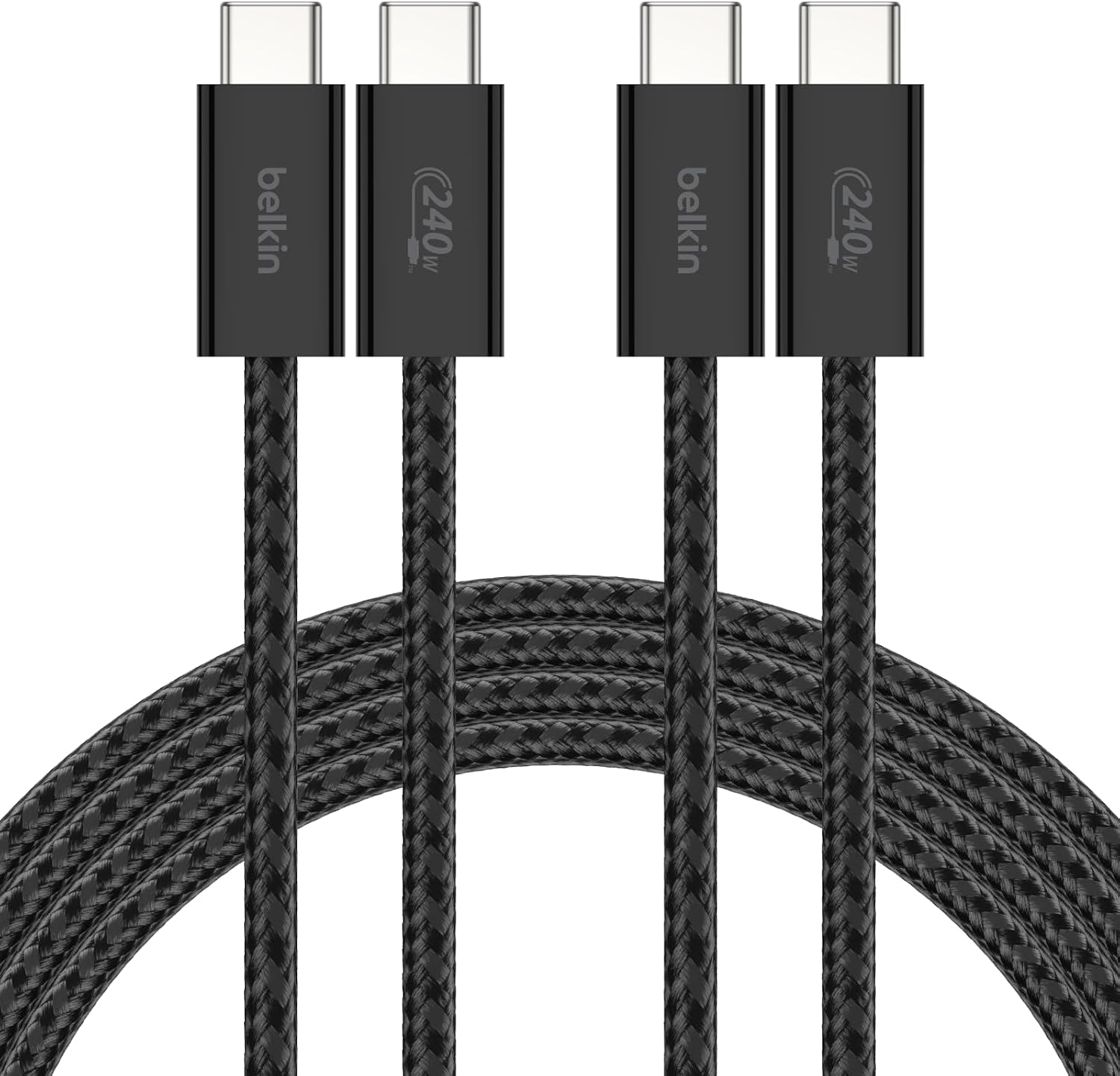 USB C to USB C 240W Cable 2 Pack, 6.6ft Fast iPhone Charger Cord | iPhone 15/16/17, Samsung Galaxy S26, Pixel 10, Airpods, iPad, Nintendo Switch 2, MacBook, Steam Deck, Travel, Chromebook