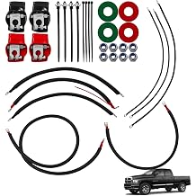 790 Battery Cable Wire Kit Compatible With Dodge RAM Truck Gen 3 2003-2007 2500 and 3500 Models 5.9L 24 Valve Cummins Diesel Engine 2/0 Wire with 90 Degree Bend Atstarte Straight Starter Lug