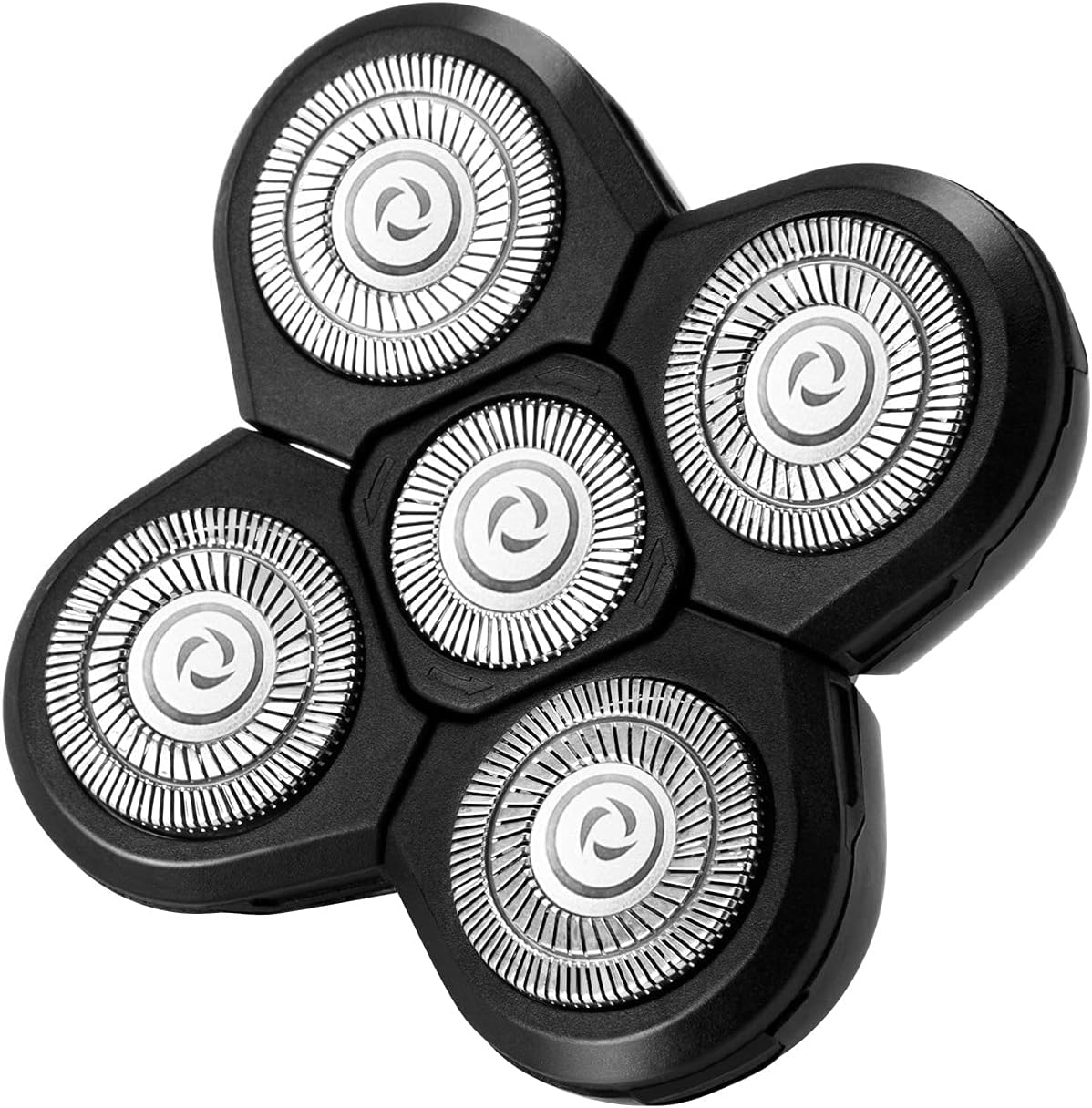 Shaver Blade Heads, 5 Heads Beard Cutter Replacement Blade Electric Razor Shaver Head Easy Install for Head and Face (Black)