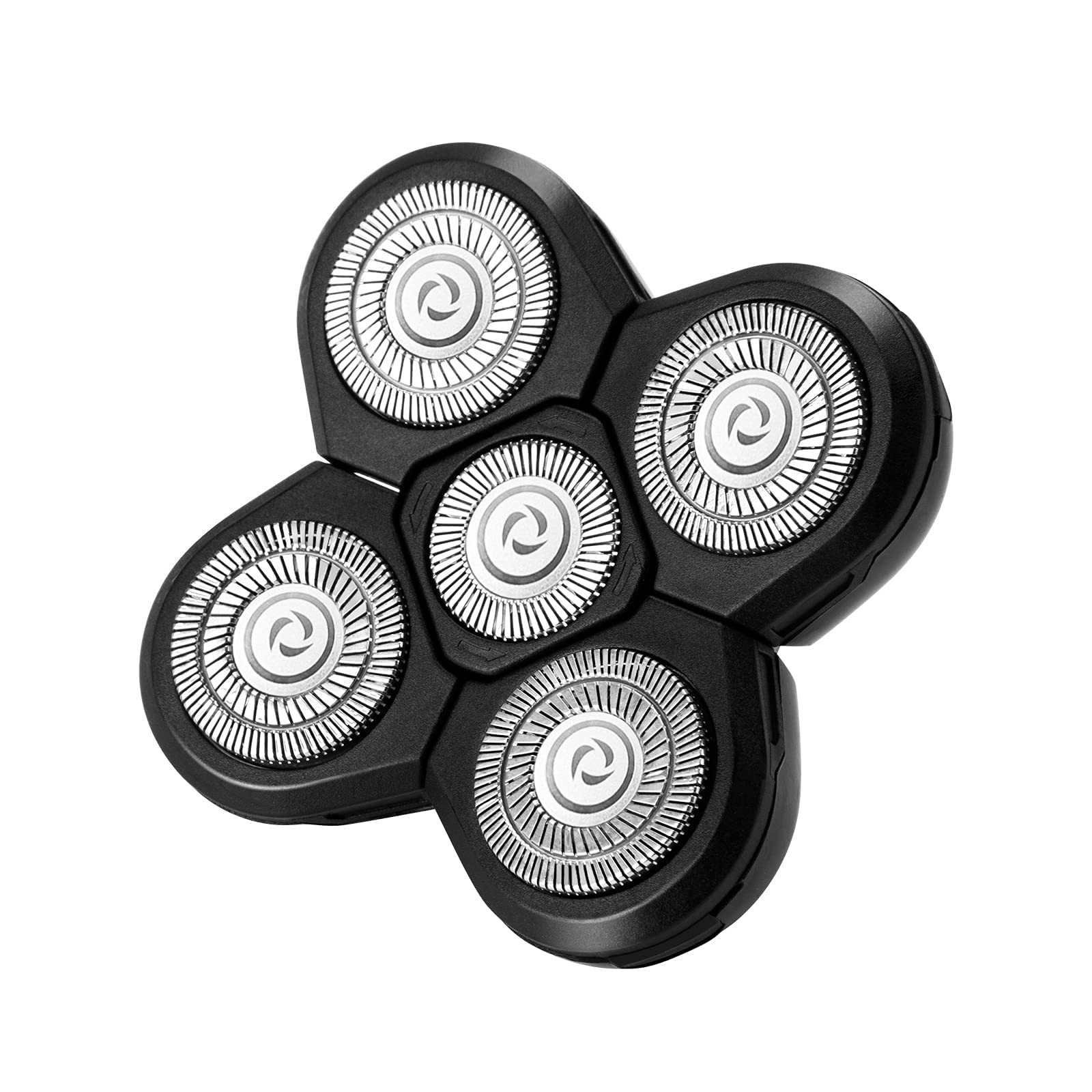 Shaver Blade Heads, 5 Heads Beard Cutter Replacement Blade Electric Razor Shaver Head Easy Install for Head and Face (Black)