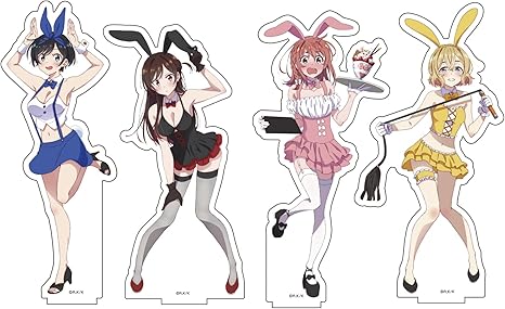 Amazon 彼女お借りします アクリルスタンド グッズ かのかり アクスタ バニーガールver アクリルフィギュア 水原千鶴 更科瑠夏 桜沢墨 七海麻美 非公式グッズ 4個セット フィギュア ドール 通販