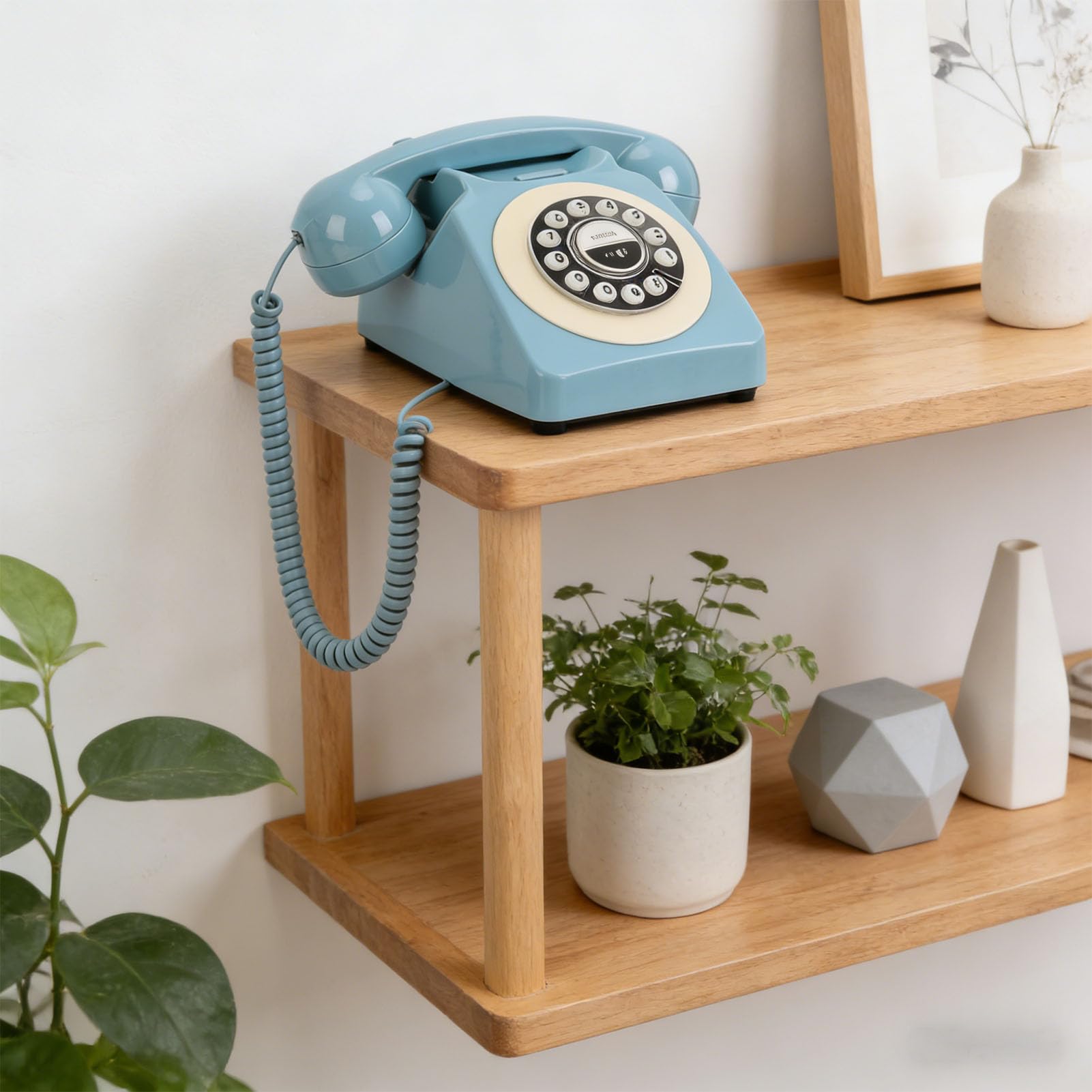 Bluetooth-Retro-Telefon, Vintage-Tischtelefon mit USB-Ladefunktion, Freisprechfunktion und Musikwiedergabe für das Homeoffice (Blue)