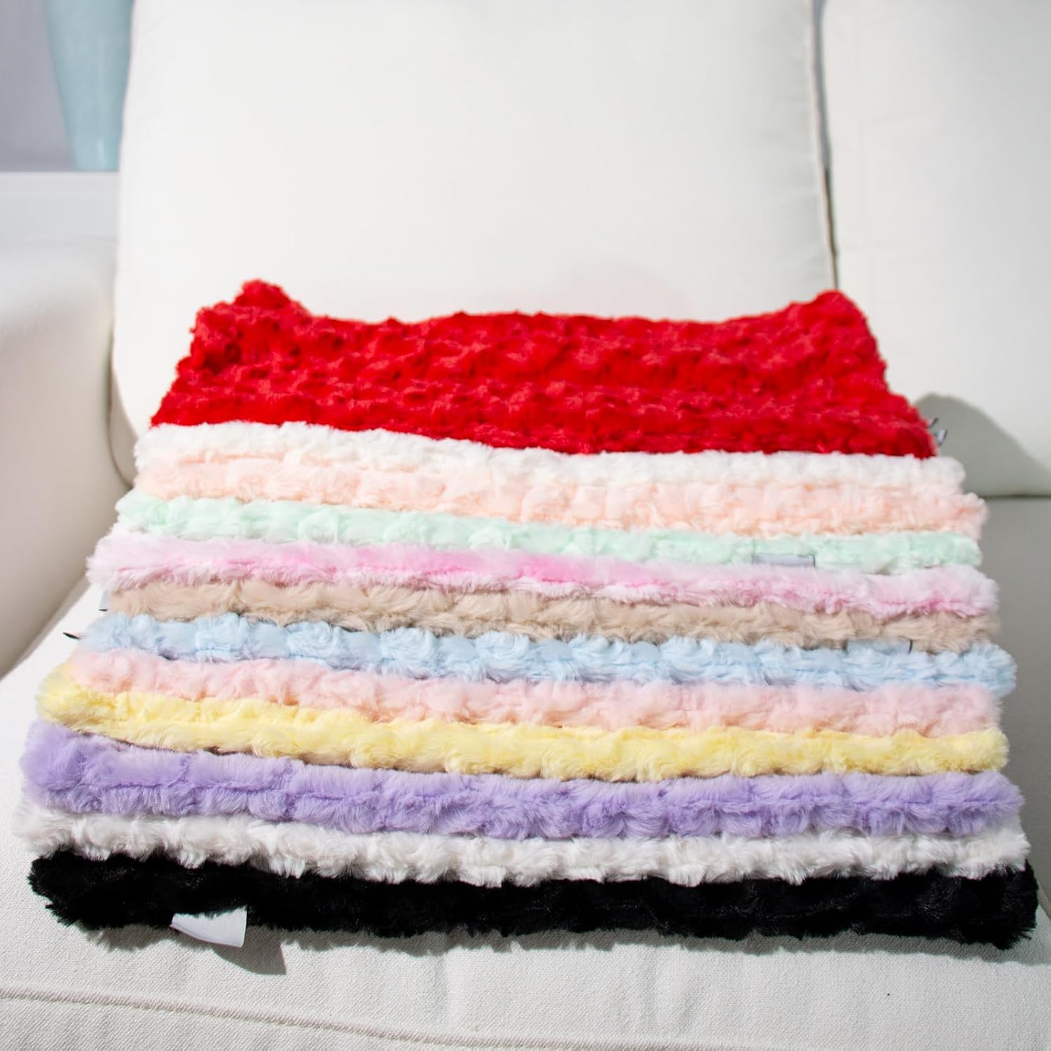 Soft Pink Square Throw Pillow Covers – 2-Pack 20"x20" Decorative Cushion Covers – 600g Faux Rabbit Fur - Image 8