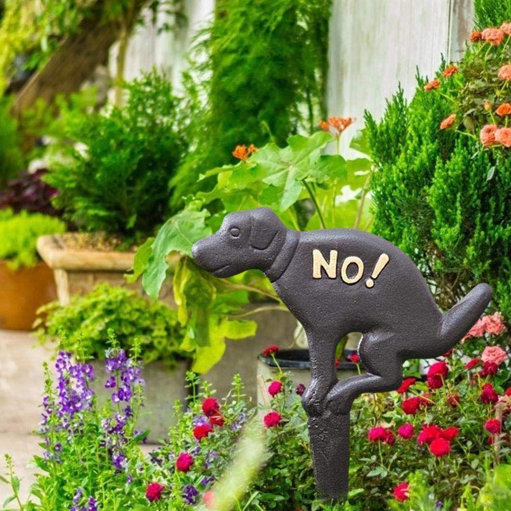 „No Pooping“ Hofschild Aus Gusseisen – Ca. 27 X 20 Cm, Schwarz, Für Garten & Rasen