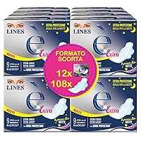 Lines È Extra con Ali Assorbenti in Lactifless, Pacco scorta da 108 pezzi