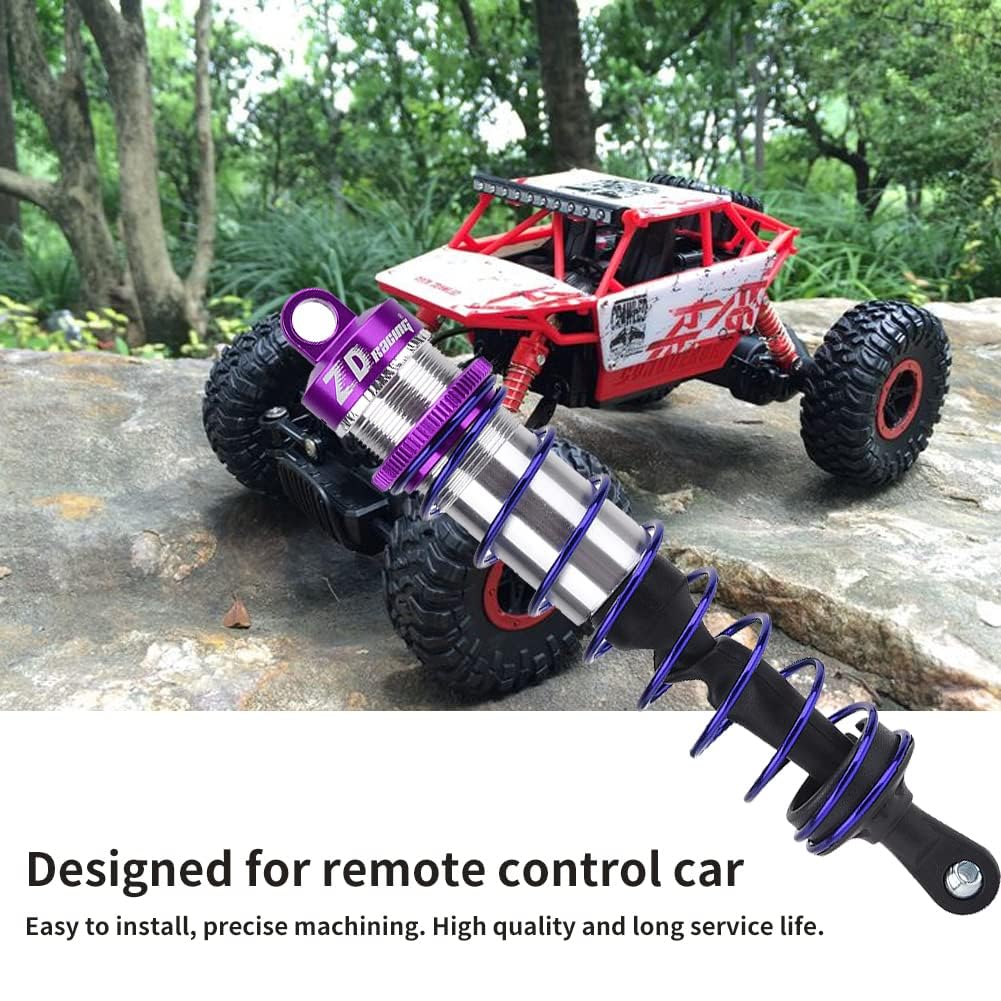 Amortiguador de choque para coche RC, amortiguador delantero ajustable para amortiguador delantero de presión de aceite de metal 4pcs para 1/8 coche RC(púrpura)