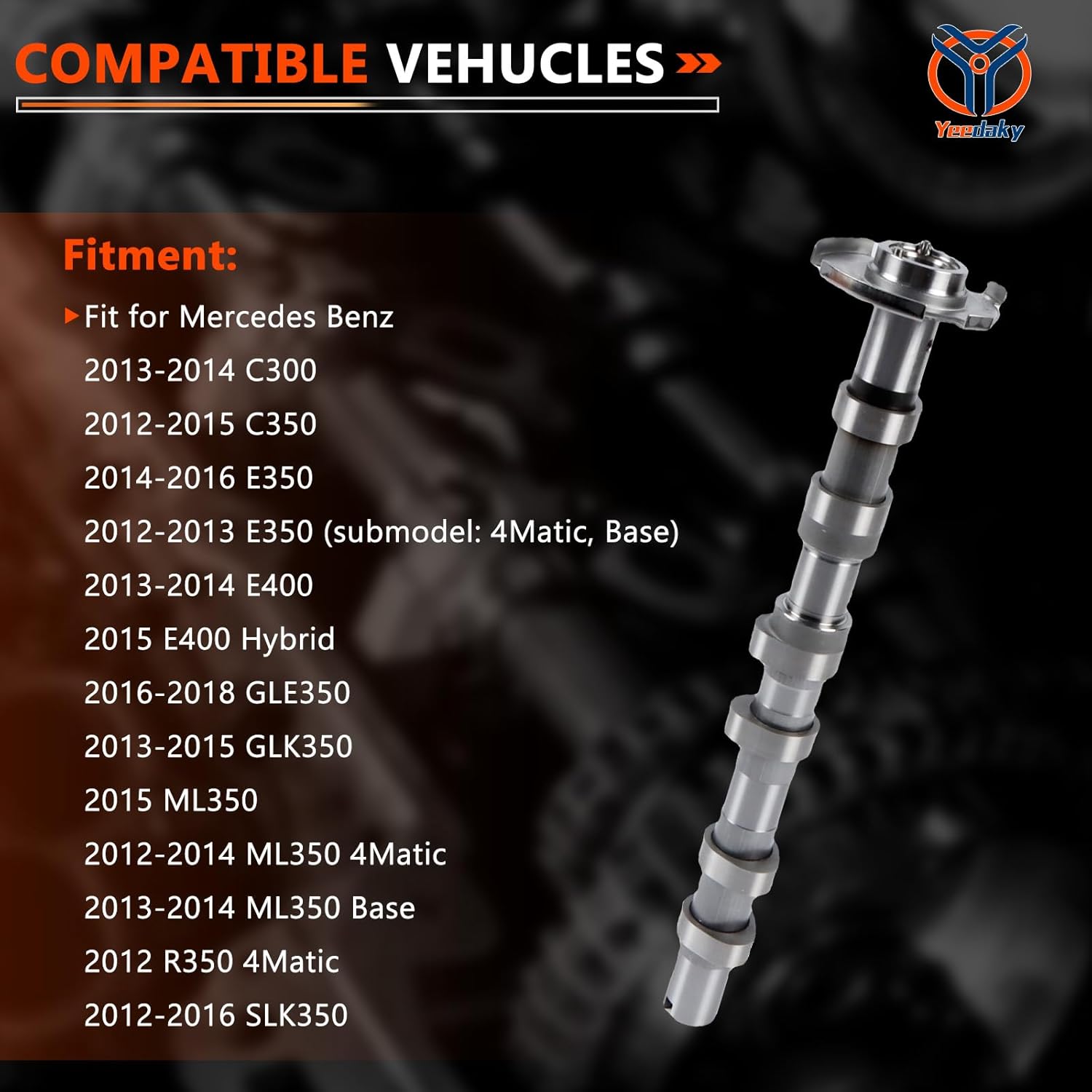 Left Driver Side Intake Camshaft for 2012-2015 Mercedes-Benz C350 A2760505701