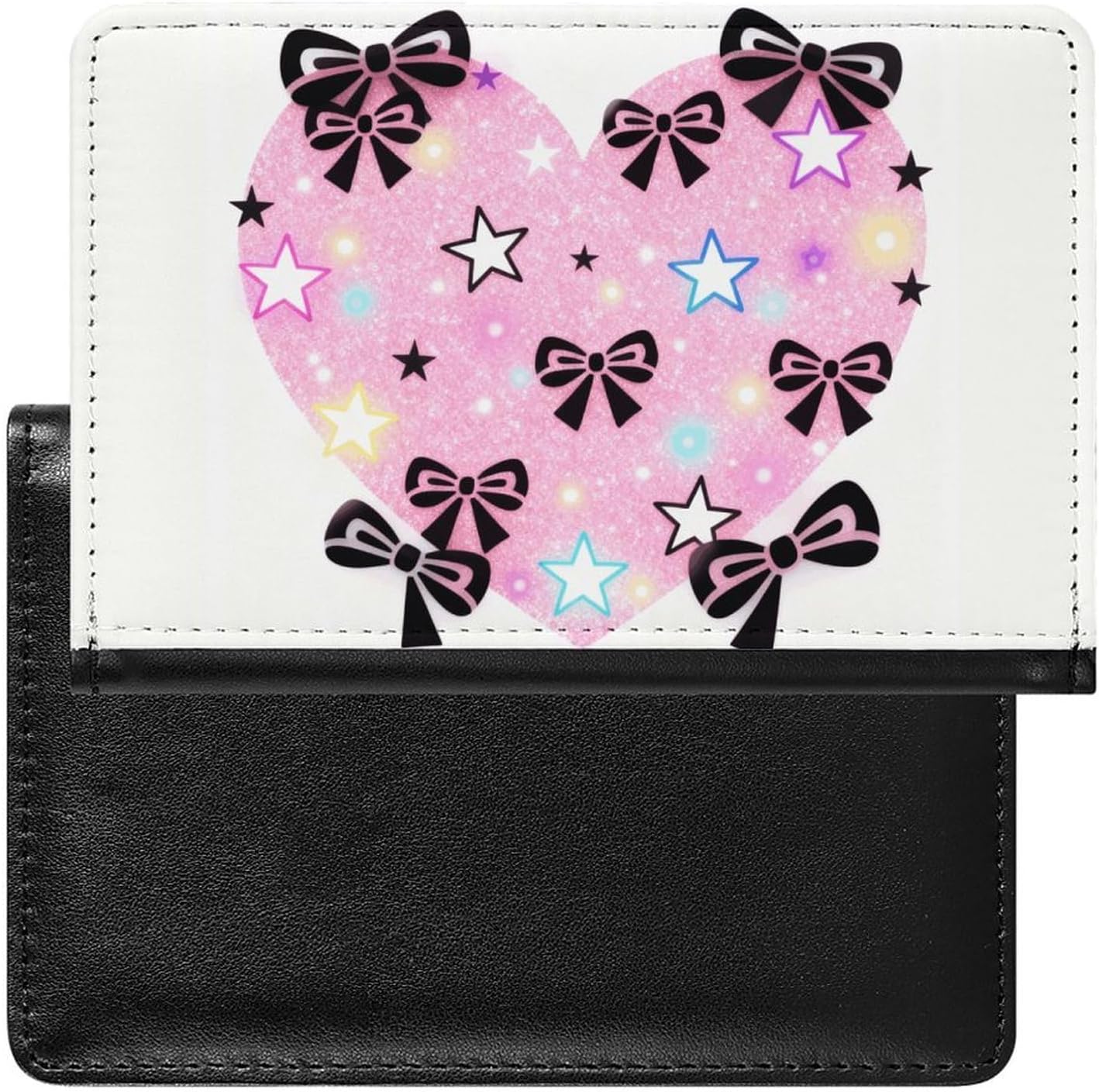 Personalized Heart Pattern Passport Holder Waterproof Passport Protector for Travel Essentials Classic Passport Wallet with Slots PU Leather Passport Cover Holder