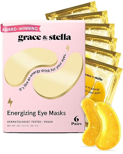 Miniatura 32 de grace & stella Mascarilla galardonada para debajo de los ojos que reduce las ojeras, los ojos hinchados, bolsas debajo de los ojos, arrugas, parches