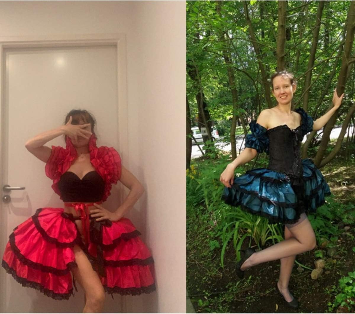 COSDREAMER Women Victorian Petticoat Gothic Steampunk Ruffles Corset Crop Hoop Skirt - Image 2