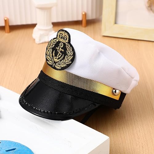 Miniatura 9 de MERRYHAPY Accesorios de cosplay para perros, accesorios para perros pequeños, accesorios para gatitos, gorra de marinero, sombrero de capitán