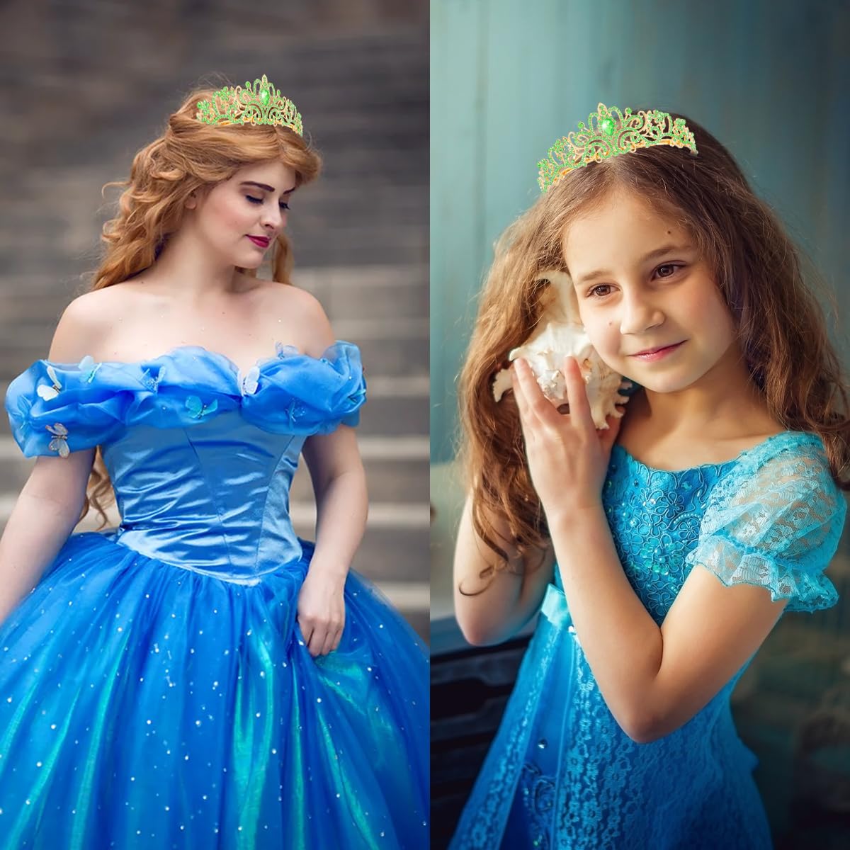 Prinsessen tiara kroon 6 pack paars blauw roze