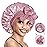 BONNET QUEEN Silk Hair Wrap Reversible Double Layer Satin Tie Sleep Night Cap for Curly Hair Tan Pink