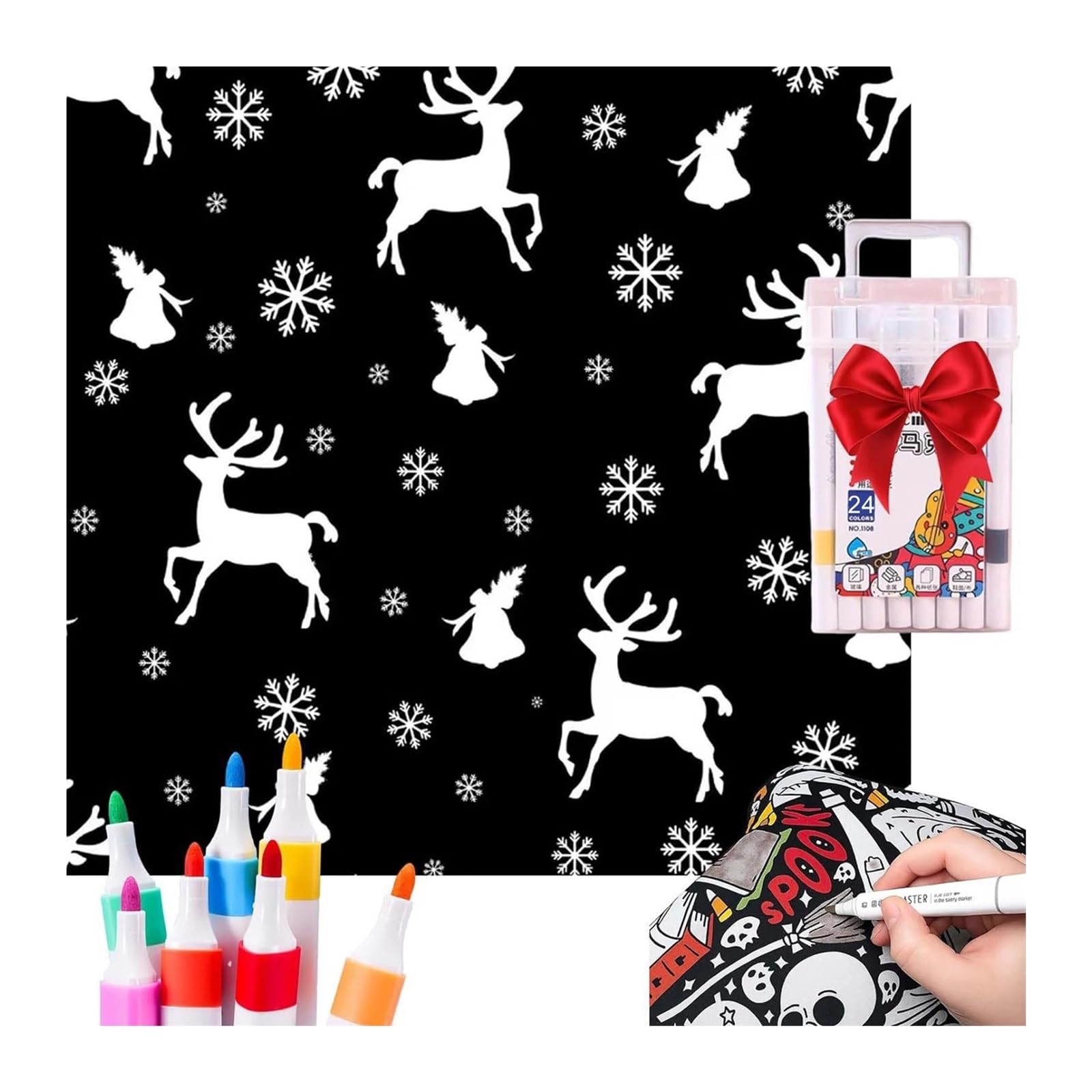 Vekoro DIY Coloring Blanket DIY Coloring Blanket with Markers Color Your Own Blankets(A)