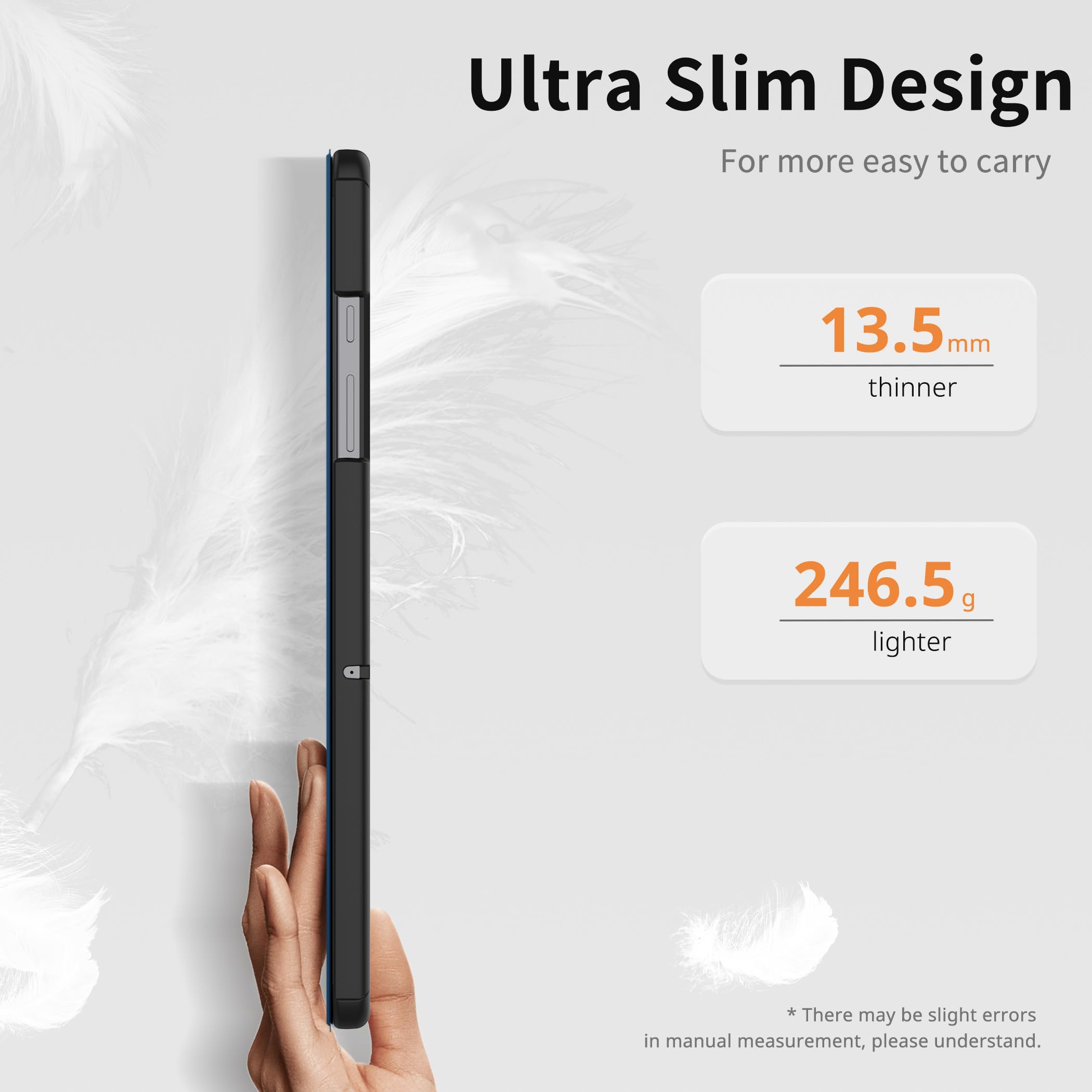 EasyAcc Custodia Cover Compatibile con Samsung Galaxy Tab A9+ / A9 Plus 11 Pollici 2023 SM-X210/ X215/ X216 Tablet, Blu Mare