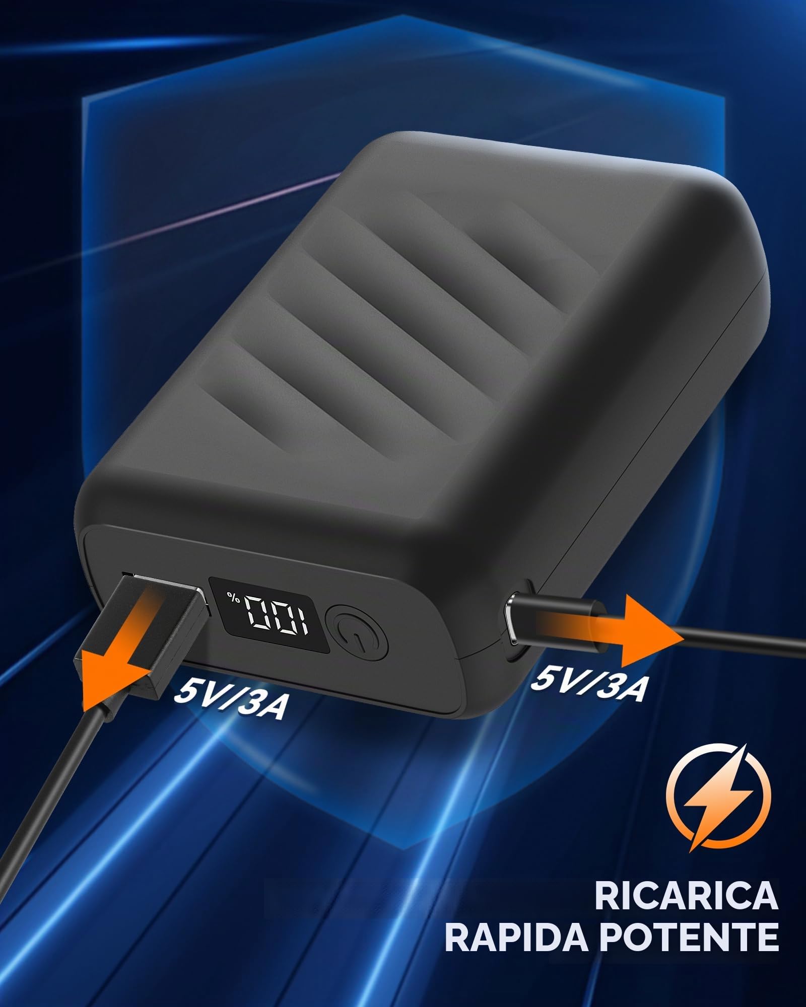 FERNIDA Power Bank leggero DC & USB Power Bank per gilet riscaldante, pantaloni, coperte, telefono cellulare | FERNIDA Powerbank Mini Power Bank con porta DC e USB per vestiti riscaldati, coperta termica e dispositivo smart mobile