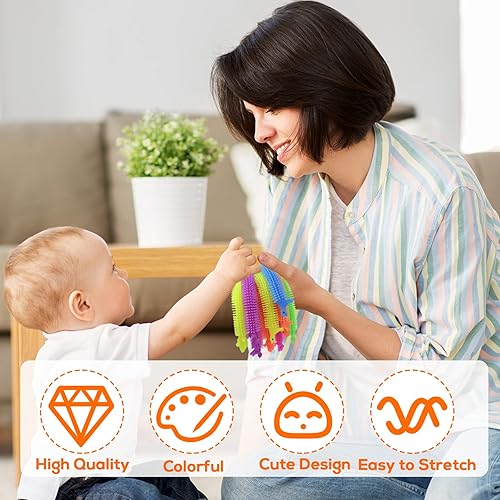 Miniatura 13 de 40 juguetes elásticos para ansiedad, coloridos juguetes para ansiedad de cuerdas elásticas, juguetes sensoriales para ansiedad para niños y adultos