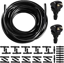 Windscreen Wiper Kit, Windshield Tube Kit, 3 Metre Wiper Tube, 2 Glass Cleaner Nozzles and 30 Pieces Pipe Connectors