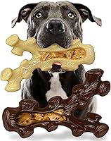 SIHRMIU 2 Pack Indestructible Dog Chew Toys for Aggressive Chewers - Bacon & Maple Flavors, Tough Nylon Bones for Medium/Large Breeds Teeth Cleaning