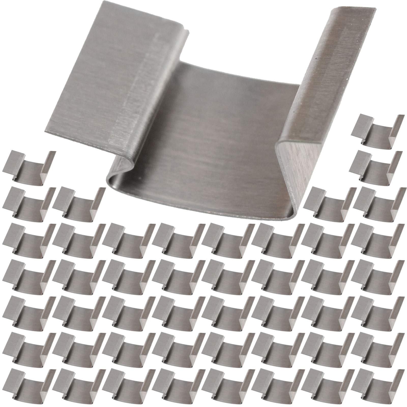 SPARES2GO Greenhouse Glass Sprung G Clips (Pack of 50), Silver