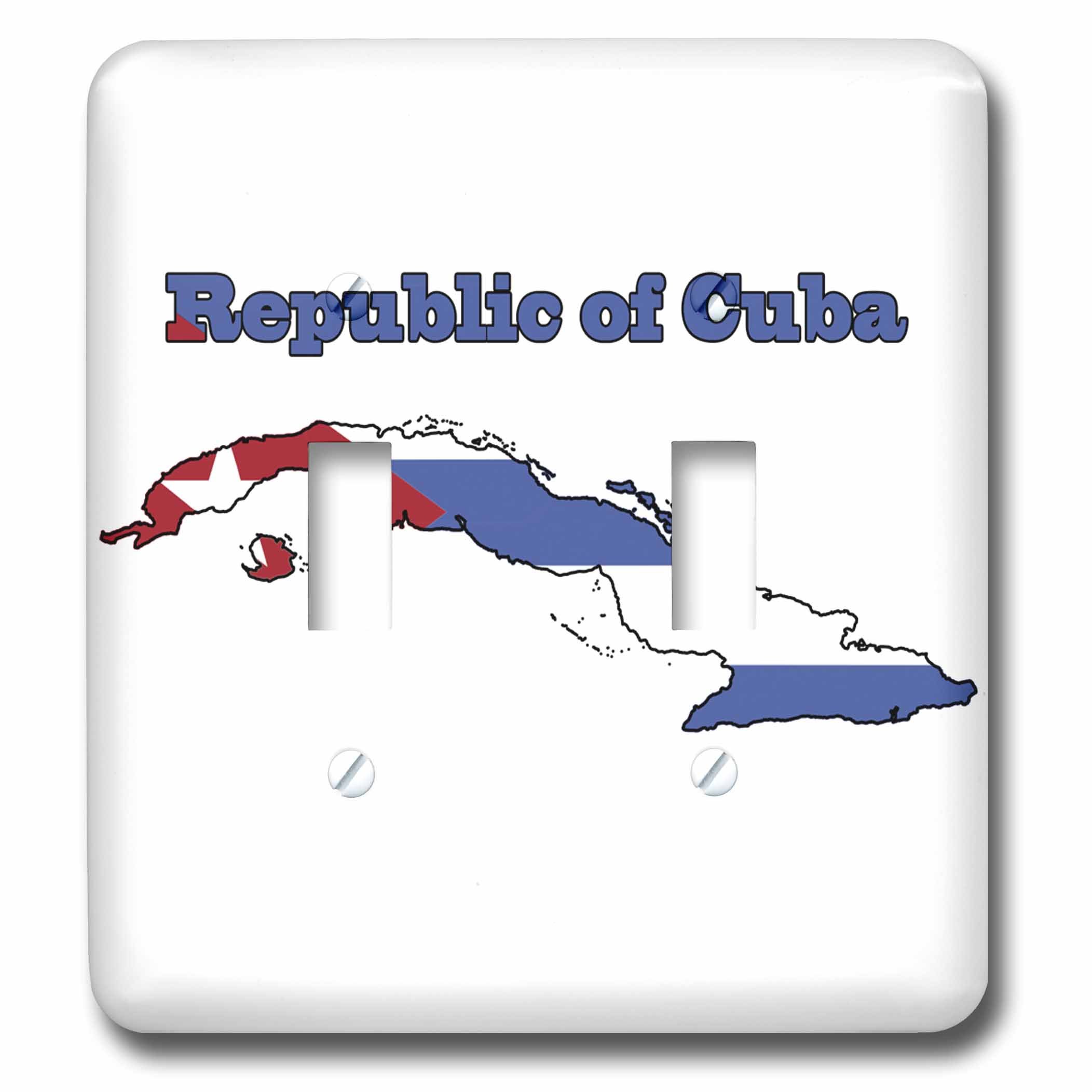 Cuba plaque double interrupteur à bascule illustrée de la carte