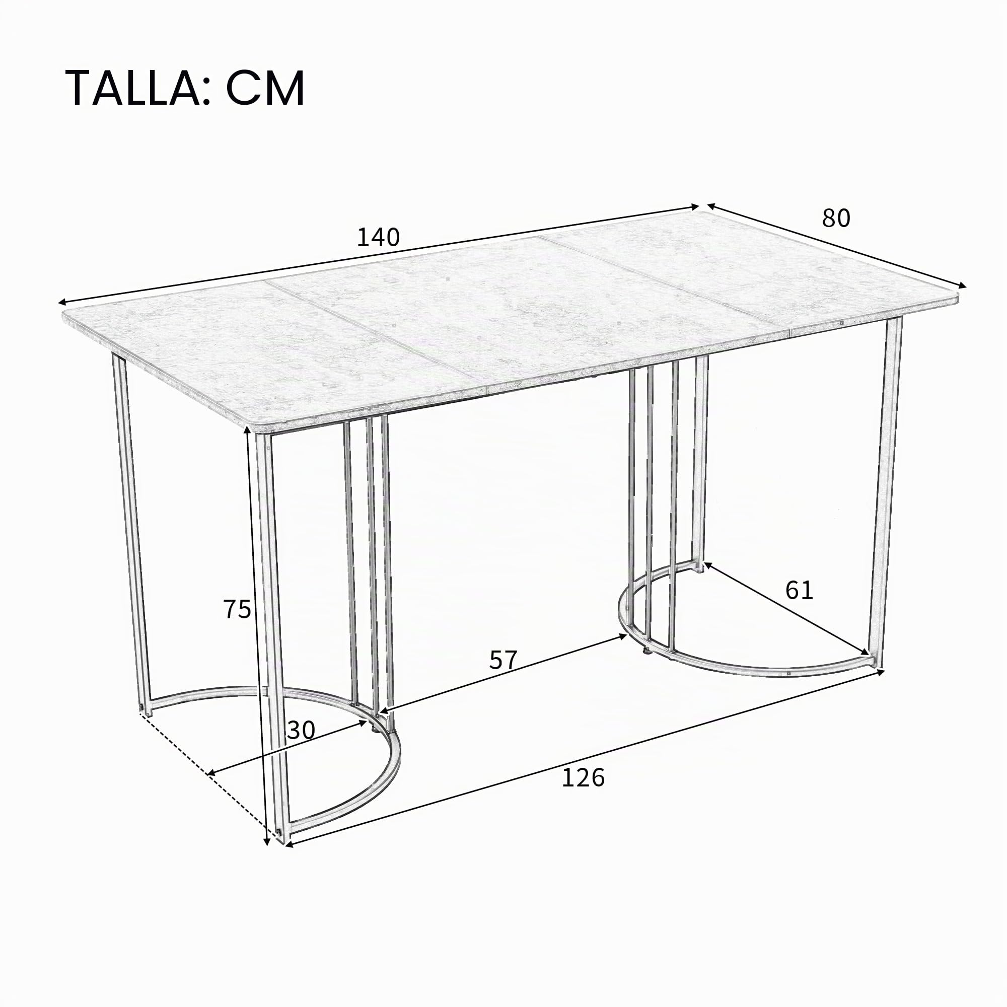 Conjunto Mesa y Sillas Comedor 5 Piezas, Juego de Comedor Mesa y 4 Sillas, Mesas Rectangular 140x80x75 cm con Patas Metálicas, Terciopelo Silla de Cocina, Beige y Blanco