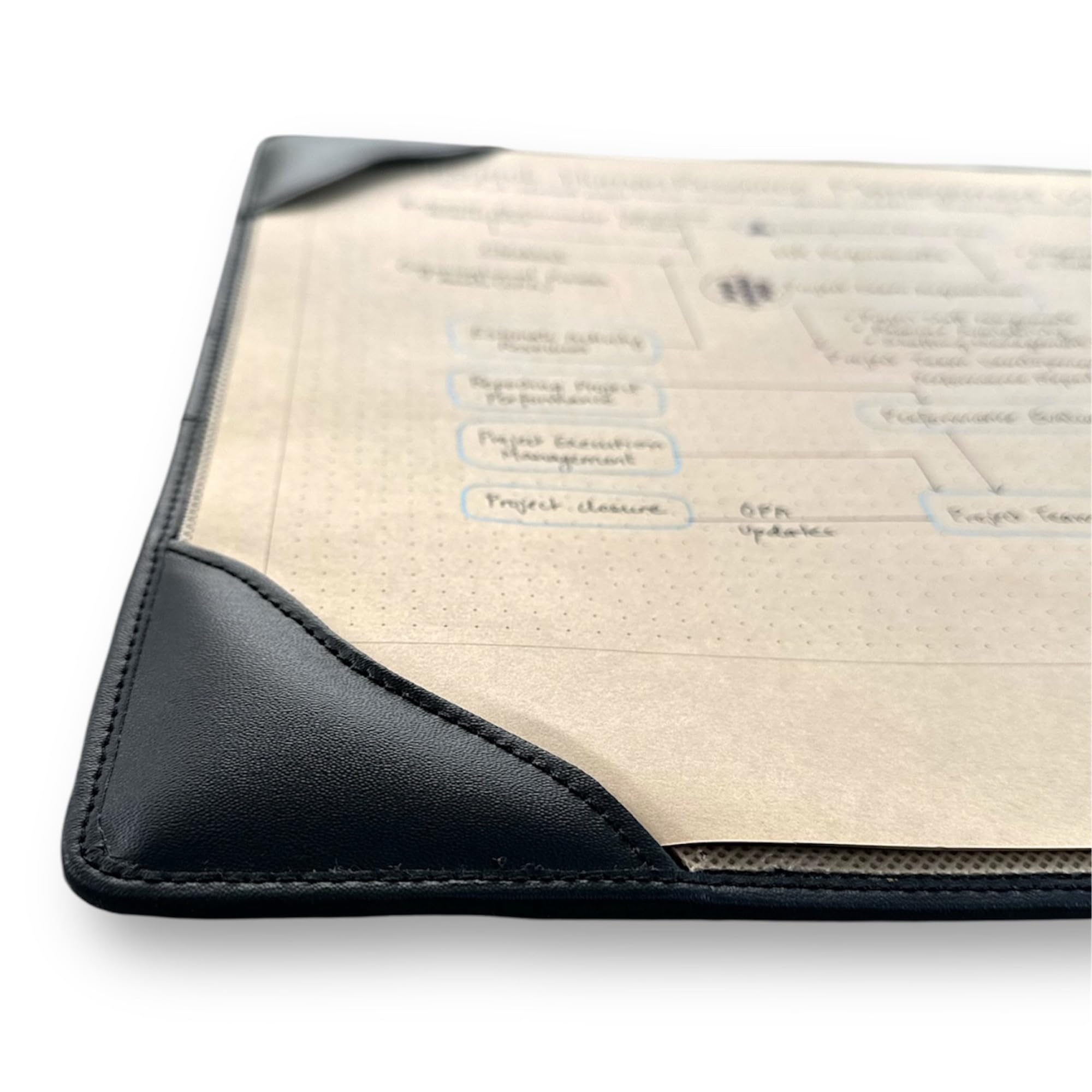 DESO A3 Leather Black Deskpad | Premium 120GSM Japanese Paper with Dot Grid Pattern | Great for Weekly, Daily Planning, Office Desk, Work Gift, DeskDiaryJournal 3