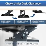 VIVO Large Under Desk 27 x 11 inch Computer Keyboard and Mouse Tray with Swinging Height Adjustment, 12 Settings, Platform Drawer for Typing, Holds 11 lbs, Black, MOUNT-KB08S