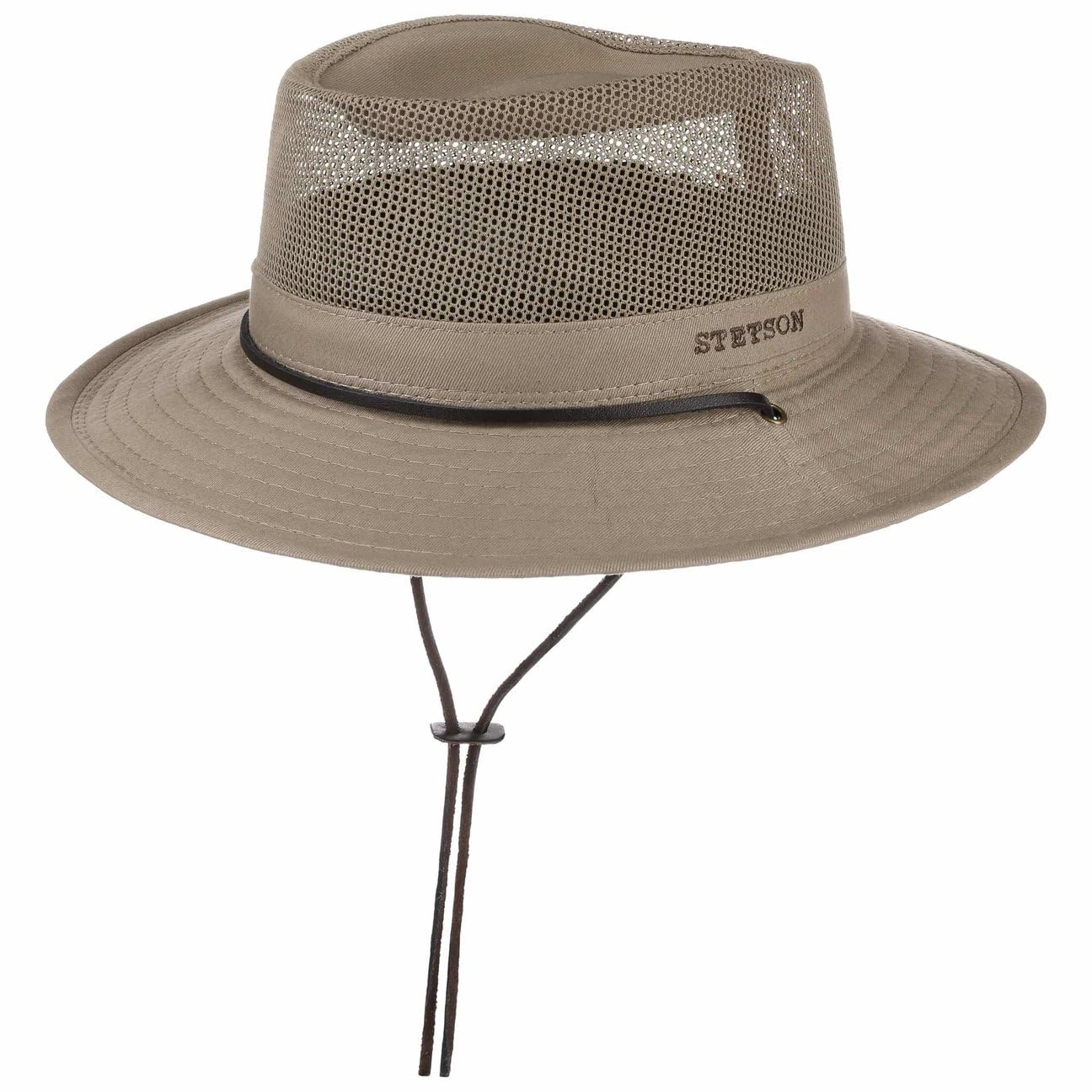 Stetson Sombrero Safari Takani Mujer/Hombre - de Trekking arbusto Malla con Tira para el mentón Verano/Invierno Primavera Verano Otoño Invierno