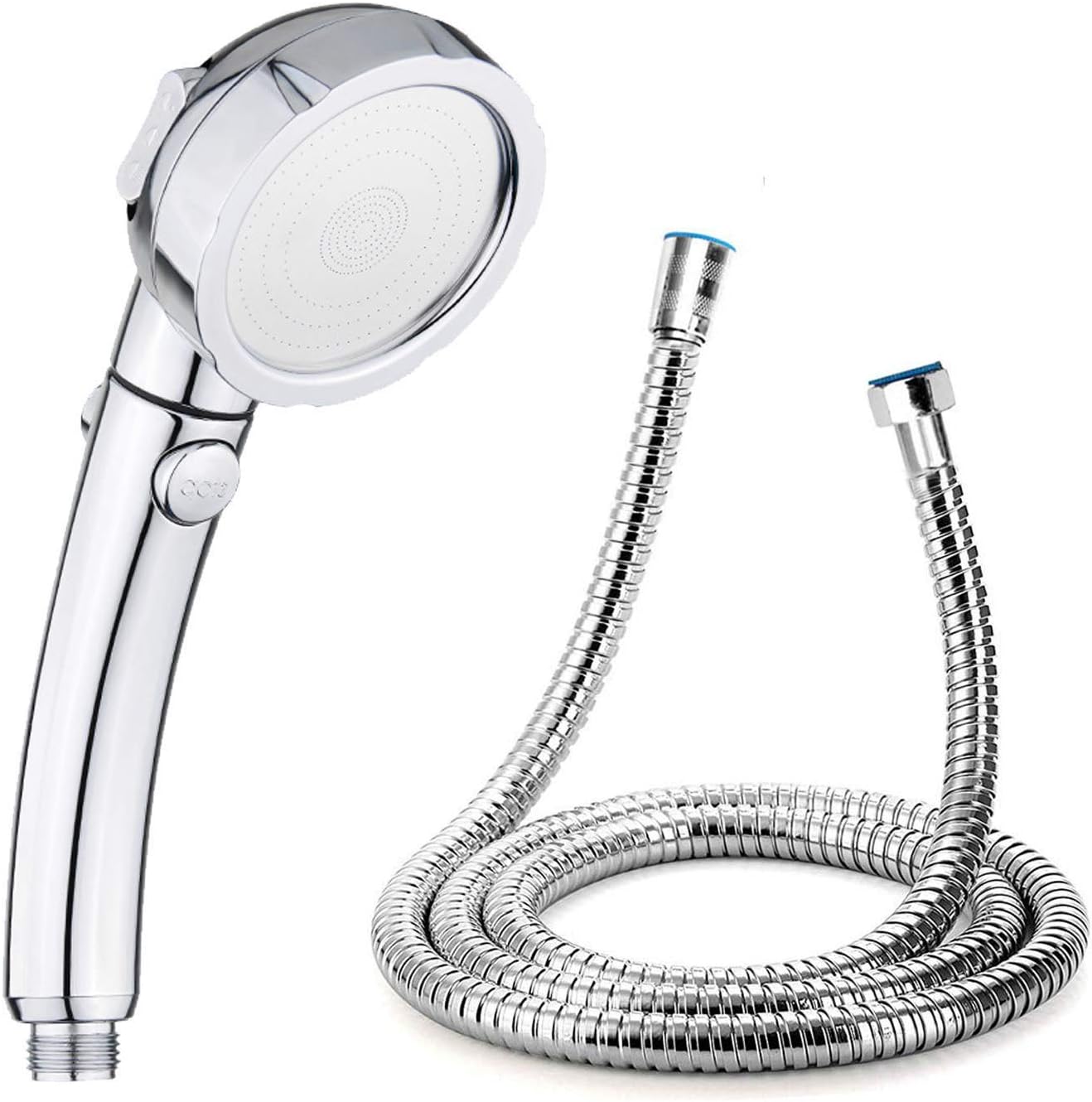 Nosame® Shower Head and Hose, Universal Bath Water Saving High Pressure with 1.5m Hose 3 Mode Function Spray Handheld Showerheads with ON/Off Pause Switch for Dry Skin and Hair