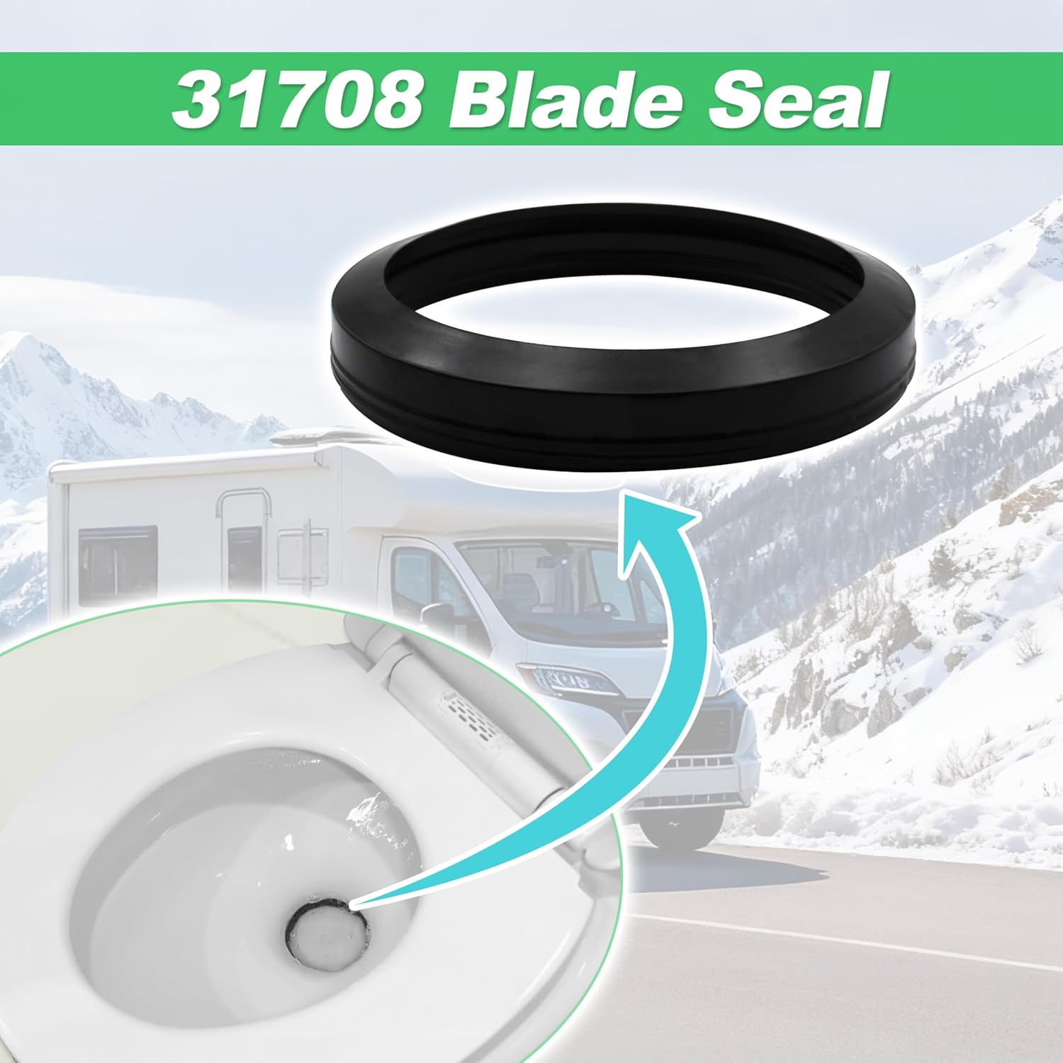31708 Blade Seal Replacement for Thetford Compatible with Aqua-Magic V High and Low Foot