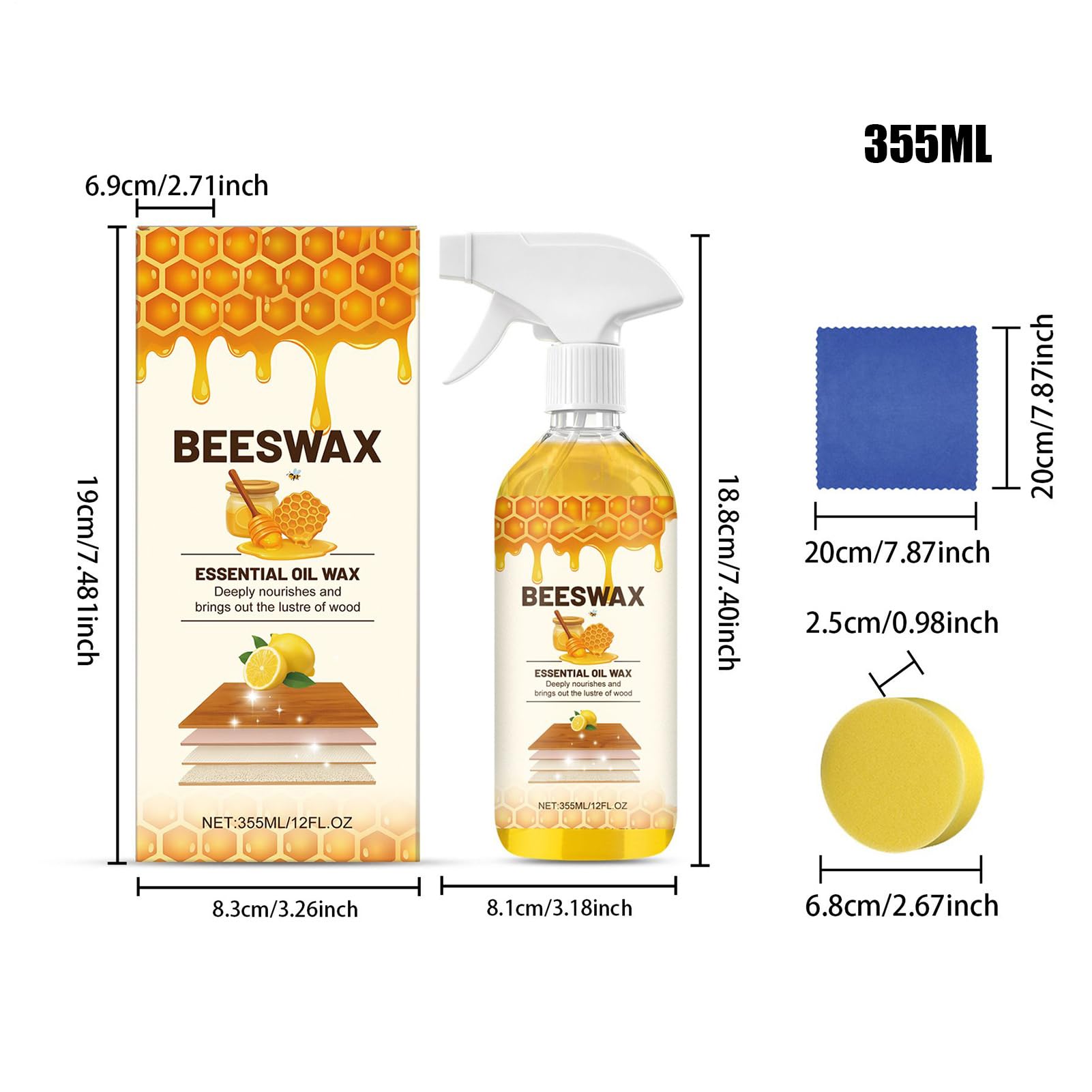 Riparazione per pavimenti in legno duro | 355 ml spray per legno lucido e cura – Spray per la protezione dei mobili – per la riparazione di su pareti, armadi, pavimenti, porte, in cucine