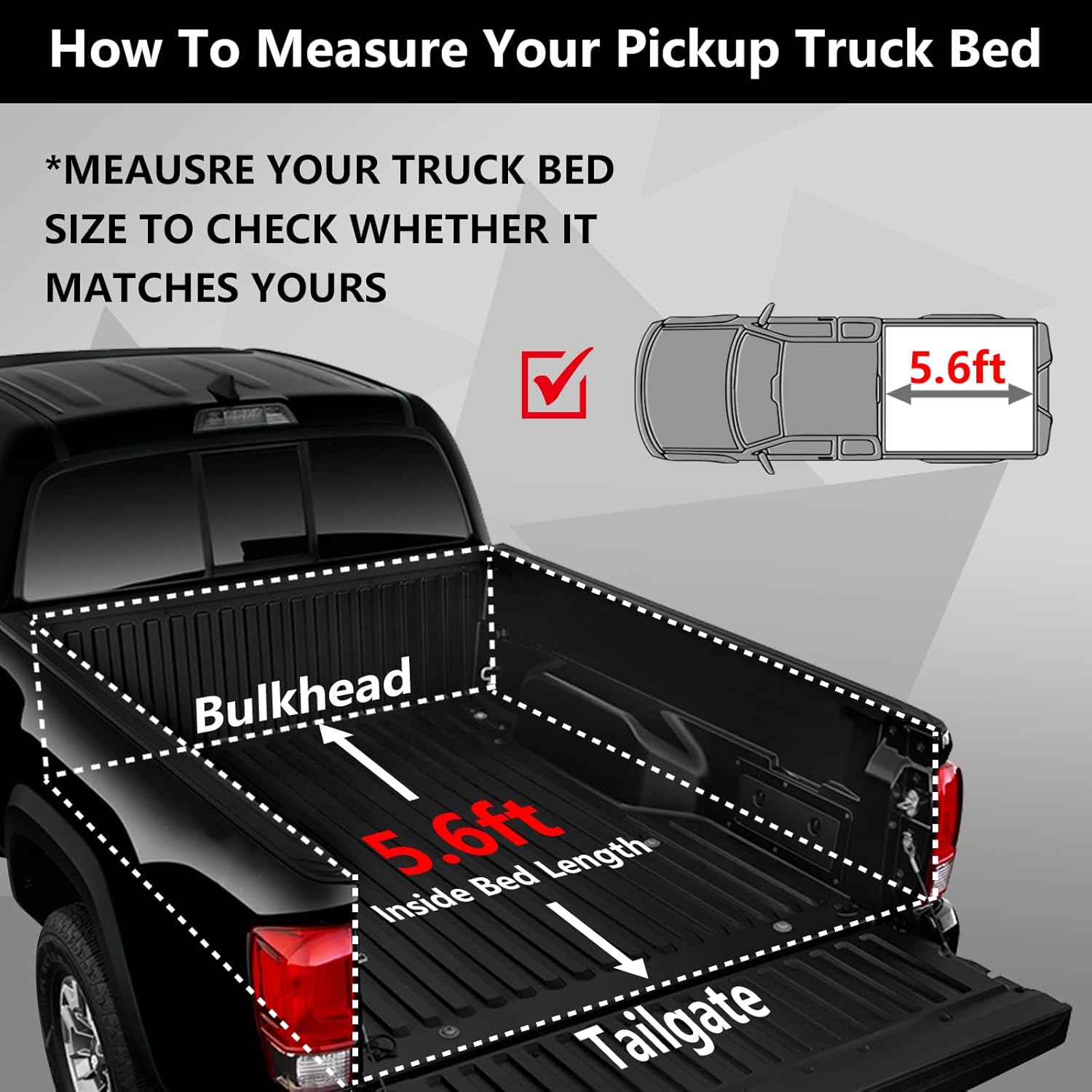 Hard Tri-Fold 5'7" Truck Bed Cover for 2009-2026 Dodge Ram 1500 | 2010-2018 Dodge Ram 2500 FRP Tonneau Cover | Fleetside Without Rambox