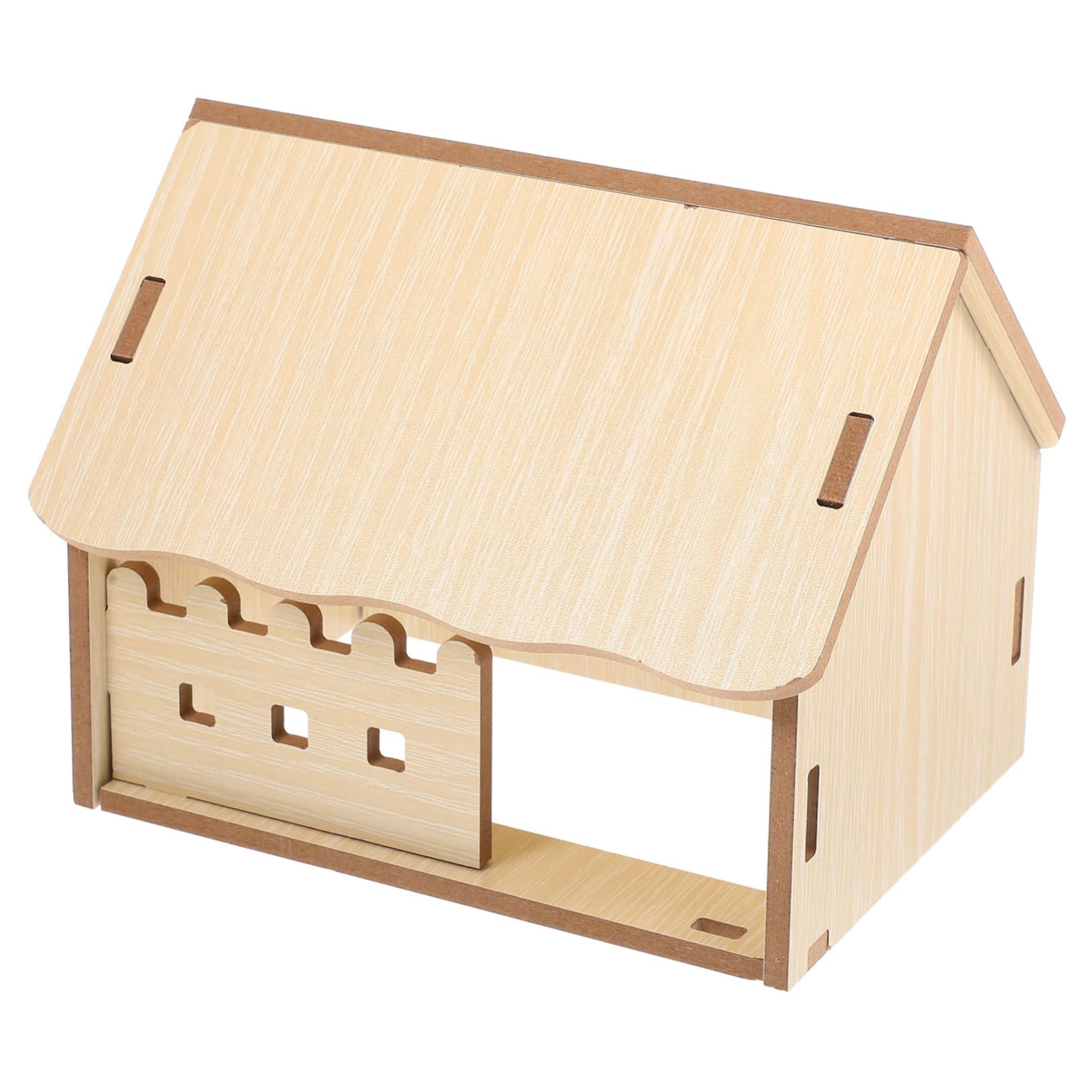 Casetta di Legno per Porcellino D'india, Rifugio Assemblato | Colore Khaki, per Gioco e Riposo, Uso Tutto L'anno, Rifugio Semplice per Piccoli Animali