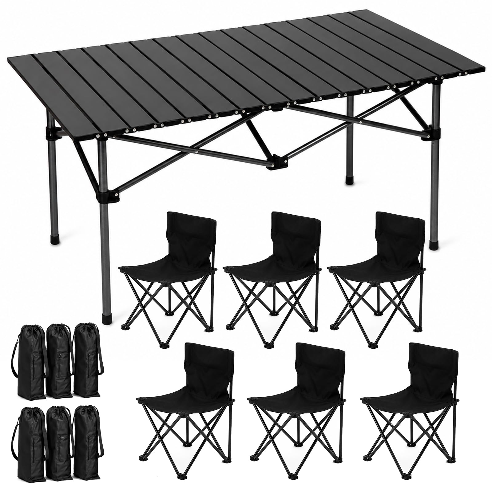 Amazon.co.jp: アウトドア テーブル チェア 7点セット 120×57cm アルミ