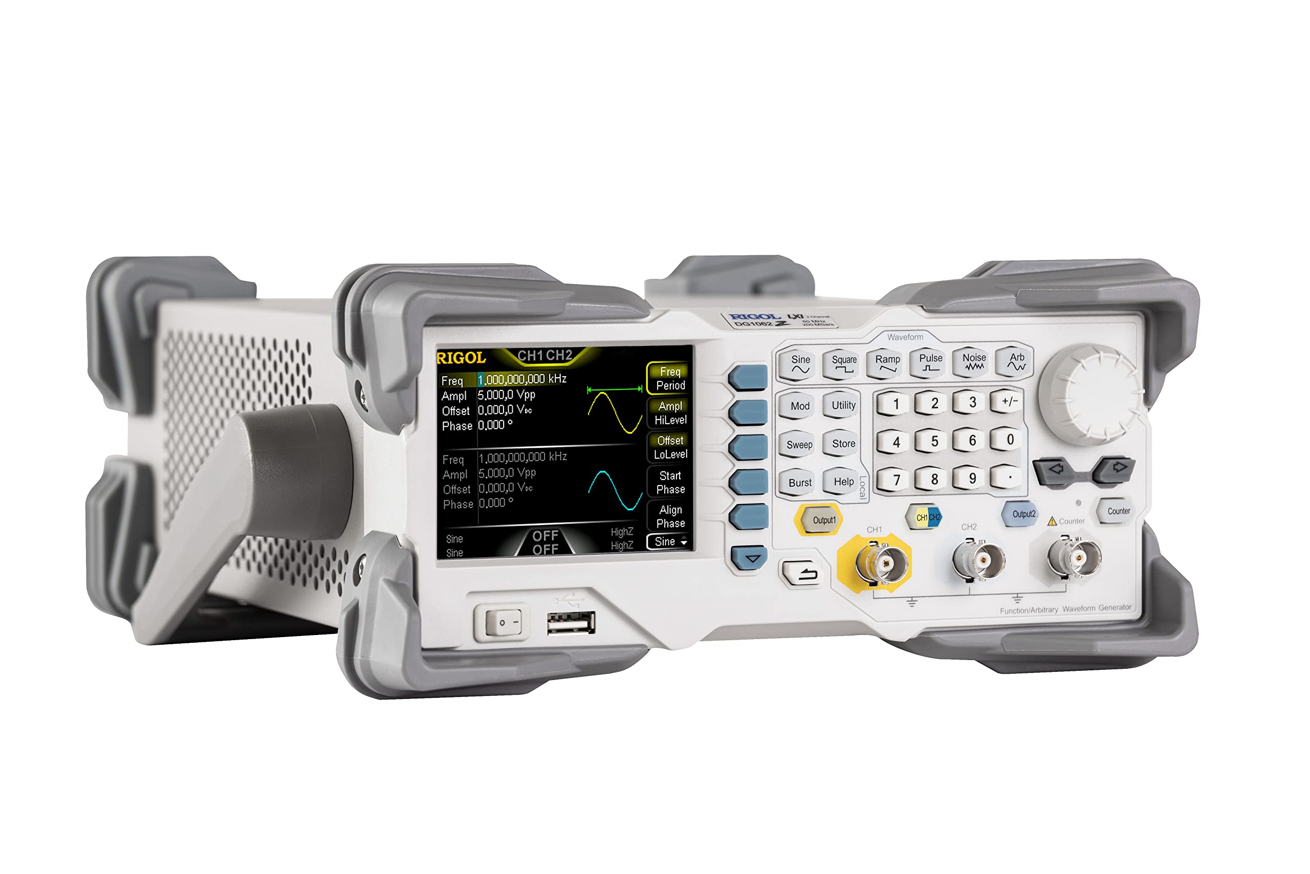 RIGOL Generatore di Segnale, DG1062Z Generatore di Funzioni,Frequenza di uscita di 60 MHz,2 Canali,Diversi tipi di modulazione,Ideale per laboratori e didattica