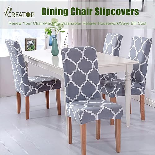Miniatura 9 de CRFATOP 4 fundas elásticas para sillas de comedor con funda de banco, fundas para sillas de comedor, fundas de cojín tapizadas para asiento de
