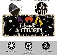 Vista 5 de Juego de 2 tapetes de cocina de Halloween, diseño de brujas para niños, decoración de cocina de Halloween para suelo de 17 x 27 + 17 x 47 pulgadas