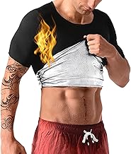 Sudation T-Shirt Top Manche Courte Amincissante Ventre Plat Maigrir Sauna Suit Shapewear Costume D'entraînement Formateur Shaper Exercice Fitness Gym Yoga Sport Vetement Débardeur Gilet Hommes