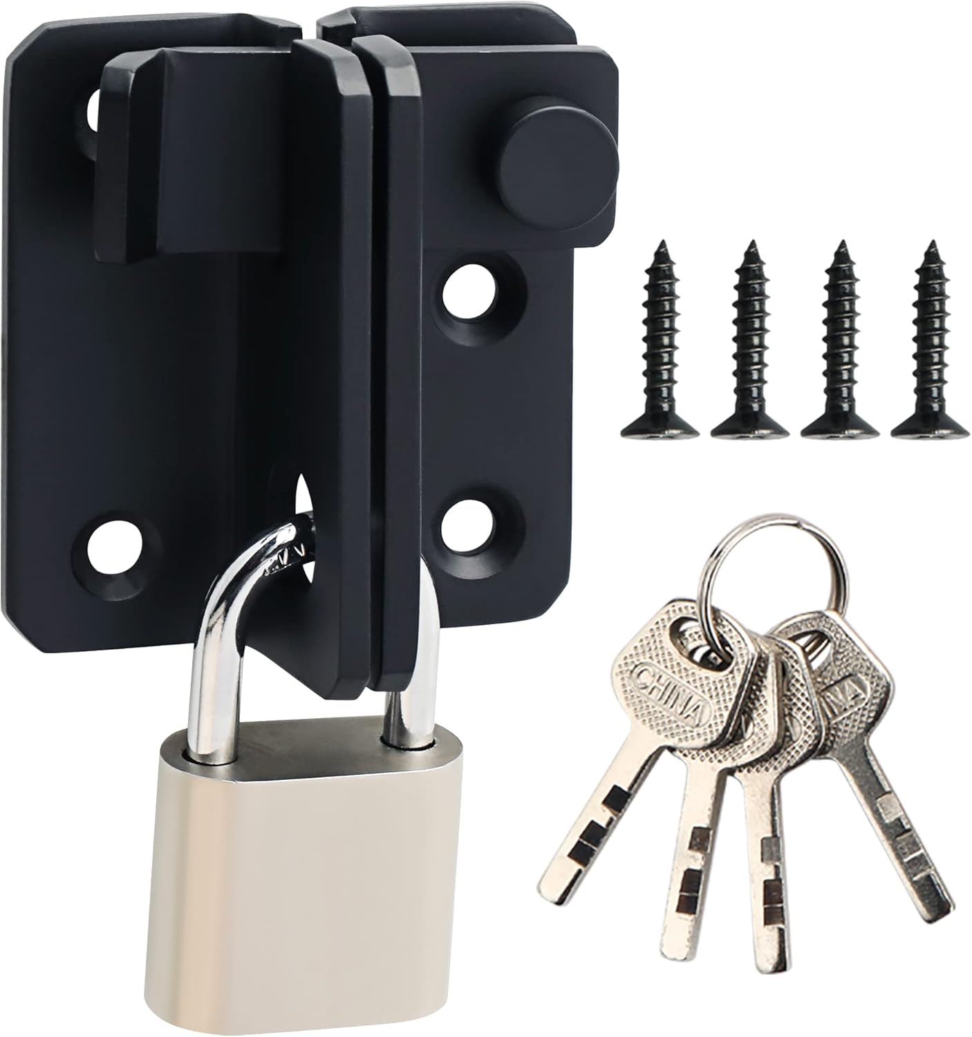 6PCS Door Locks Hasp Latch, 4 Inch 304 Stainless Steel Safety Packlock