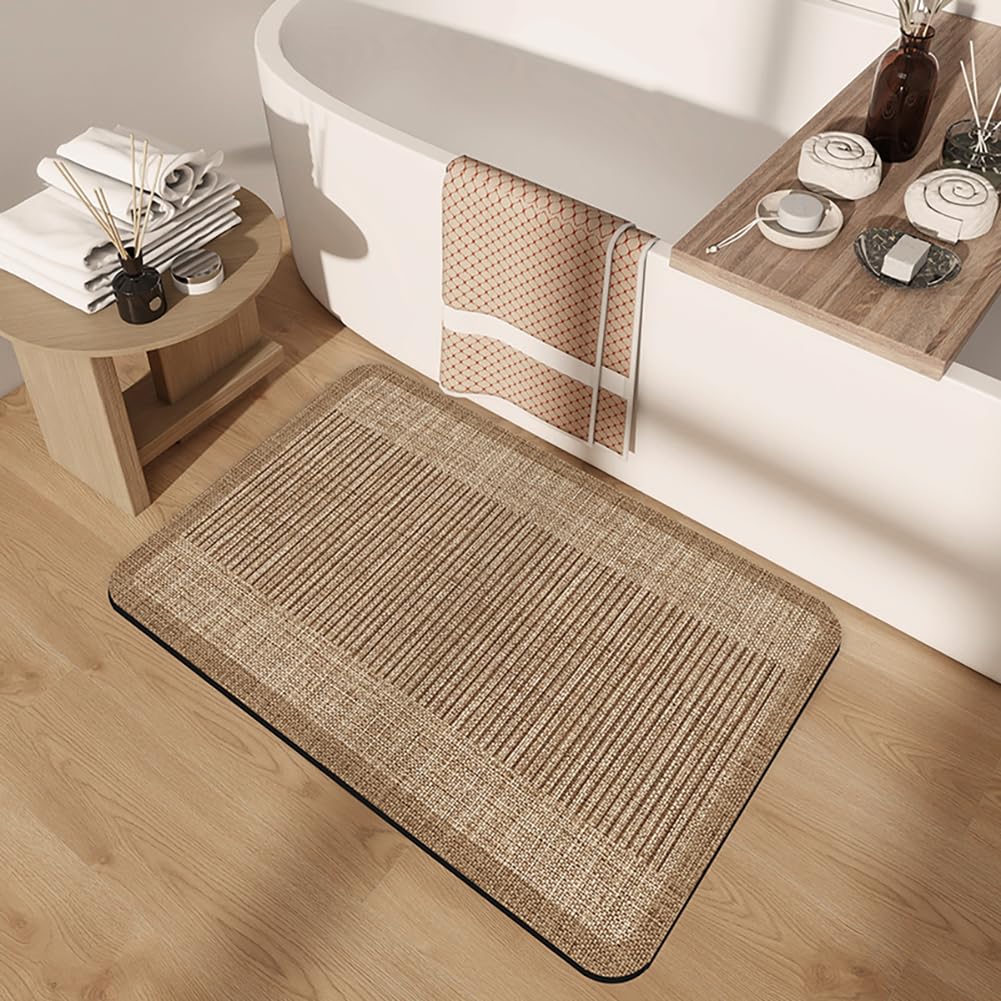 Alfombra Baño Antideslizante 50x80cm,Alfombrilla Absorbente,Alfombras Lavable a Máquina con Microfibras Suaves de Agua para Bañera,Ducha (Multi G)