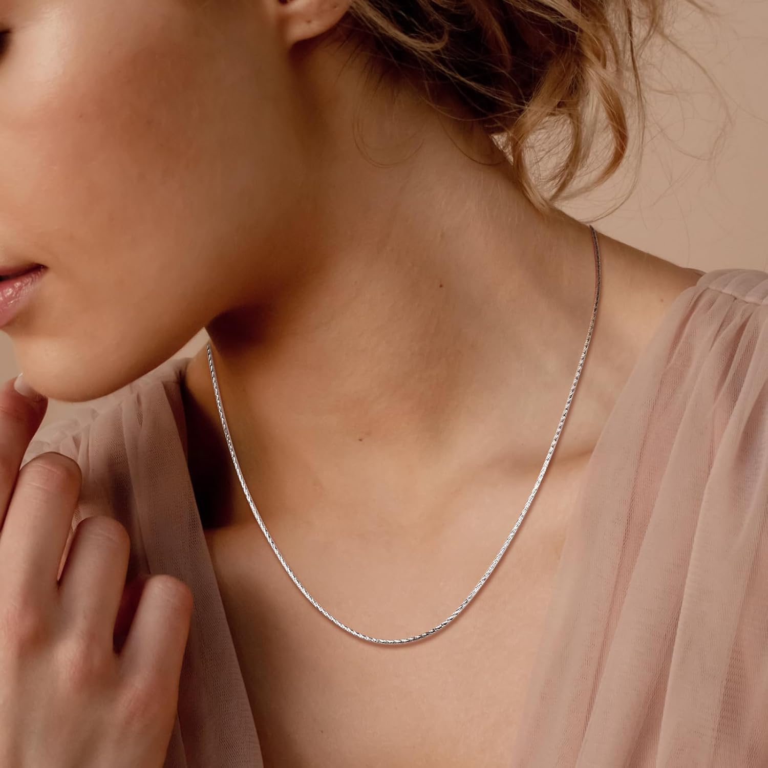 Necklace Chain 925 Sterling Silver Dainty Chains for Pendant 18 Inch Italy Made Rolo/Snake Chain Necklace for Men Women - Image 2