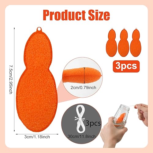 Miniatura 2 de 3 esponjas de limpieza de botellas en forma de frijoles, esponja limpiadora de botellas de agua Magic Beans con bolas de cerámica, esponjas