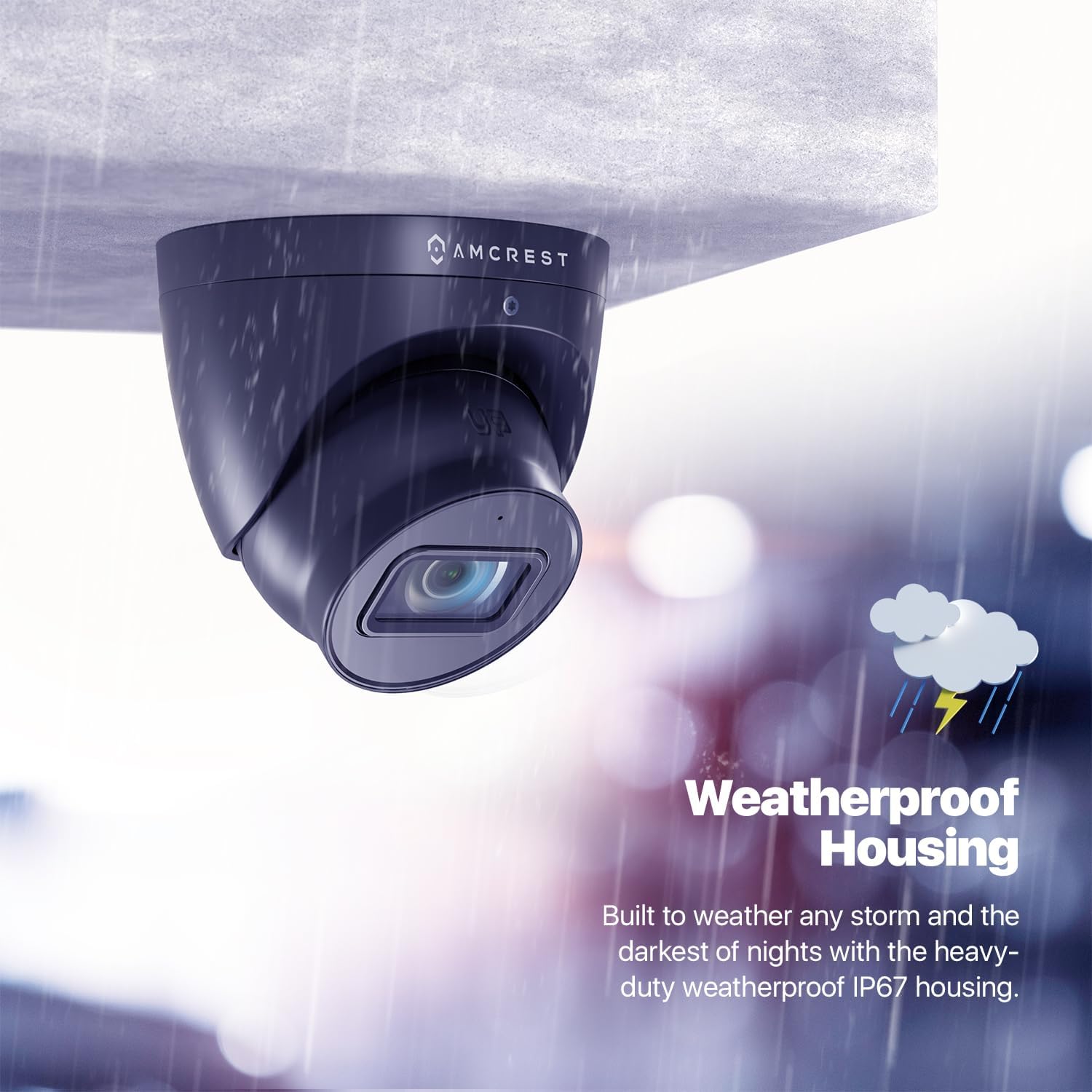 Amcrest Analog 4K Outdoor Security Camera, Turret 8MP @15fps CCTV-Coax-BNC, 98ft Night Vision, 125° Angle, Built-in Mic, Black (AMC4KDM28-B-V3), (Not an IP Camera) DVR Required, Not Included