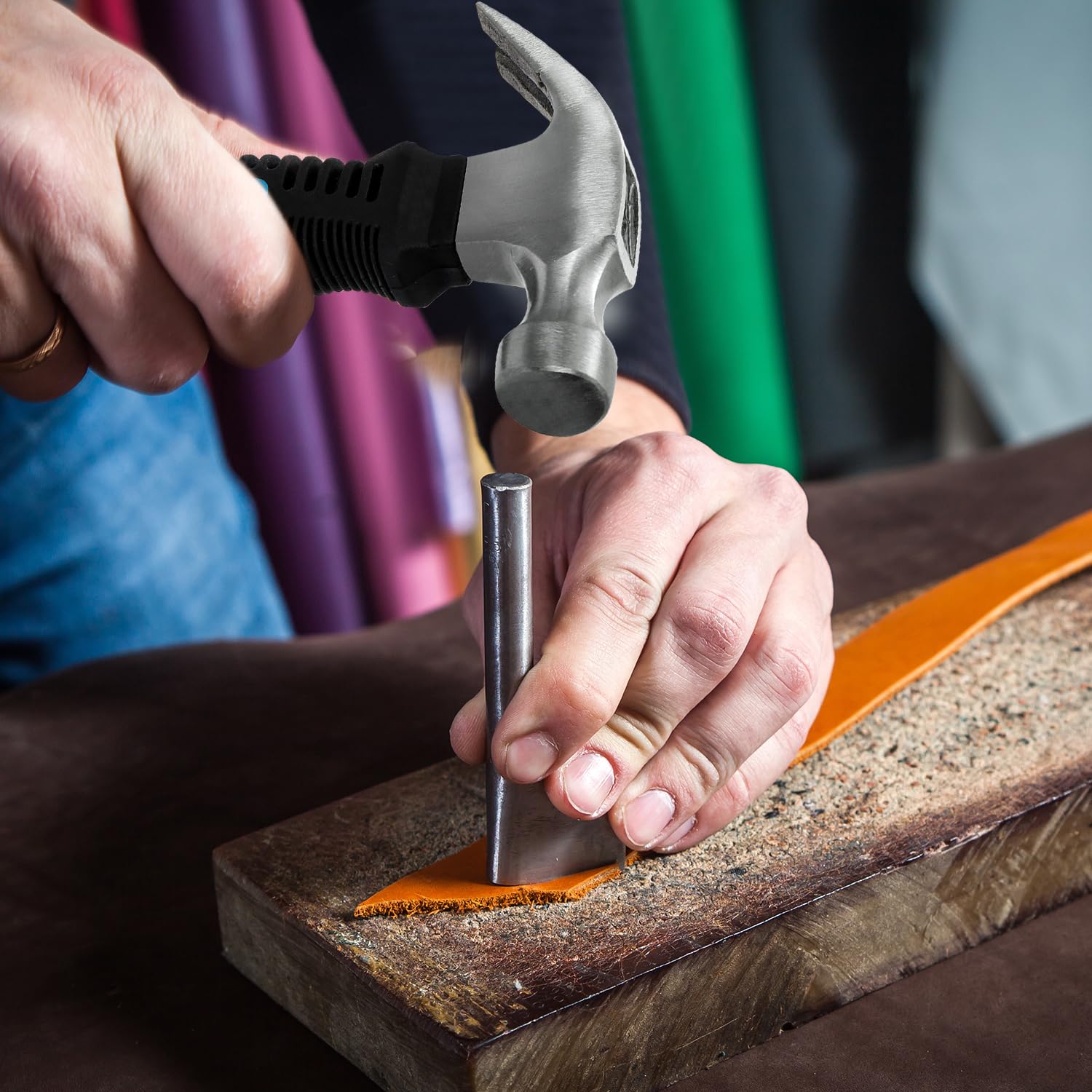 Stubby - Martello da carpentiere Glat Hammer antiscivolo, piccolo, multifunzione, con manico antiscivolo, per fai da te, riparazione, campeggio, lavori di legno, manutenzione della casa