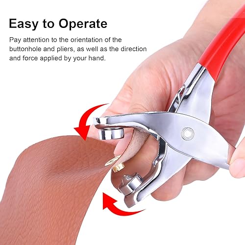 Miniatura 5 de Juego de 1203 alicates de ojal para ojales, 1/4 de pulgada, para tela, cuero, cinturón, zapatos, ropa