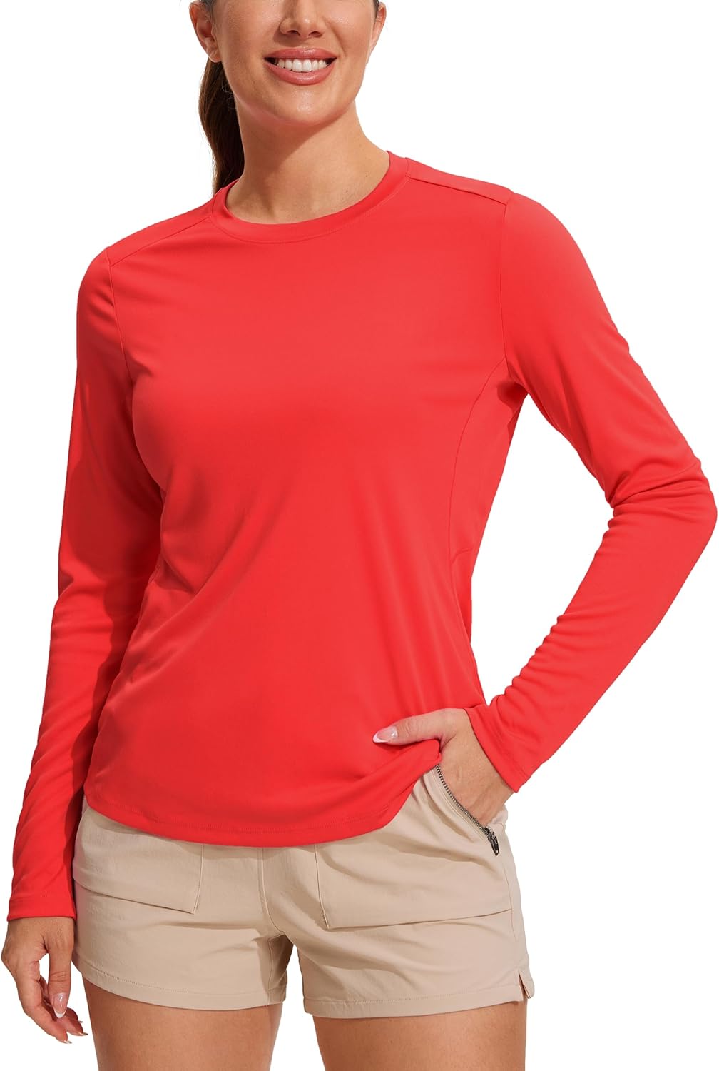 CRZ YOGA Womens UPF 50+ Sun Long Sleeve UV Protection Workout Tops Lightweight Quick Dry Outdoor Hiking Running Shirts
