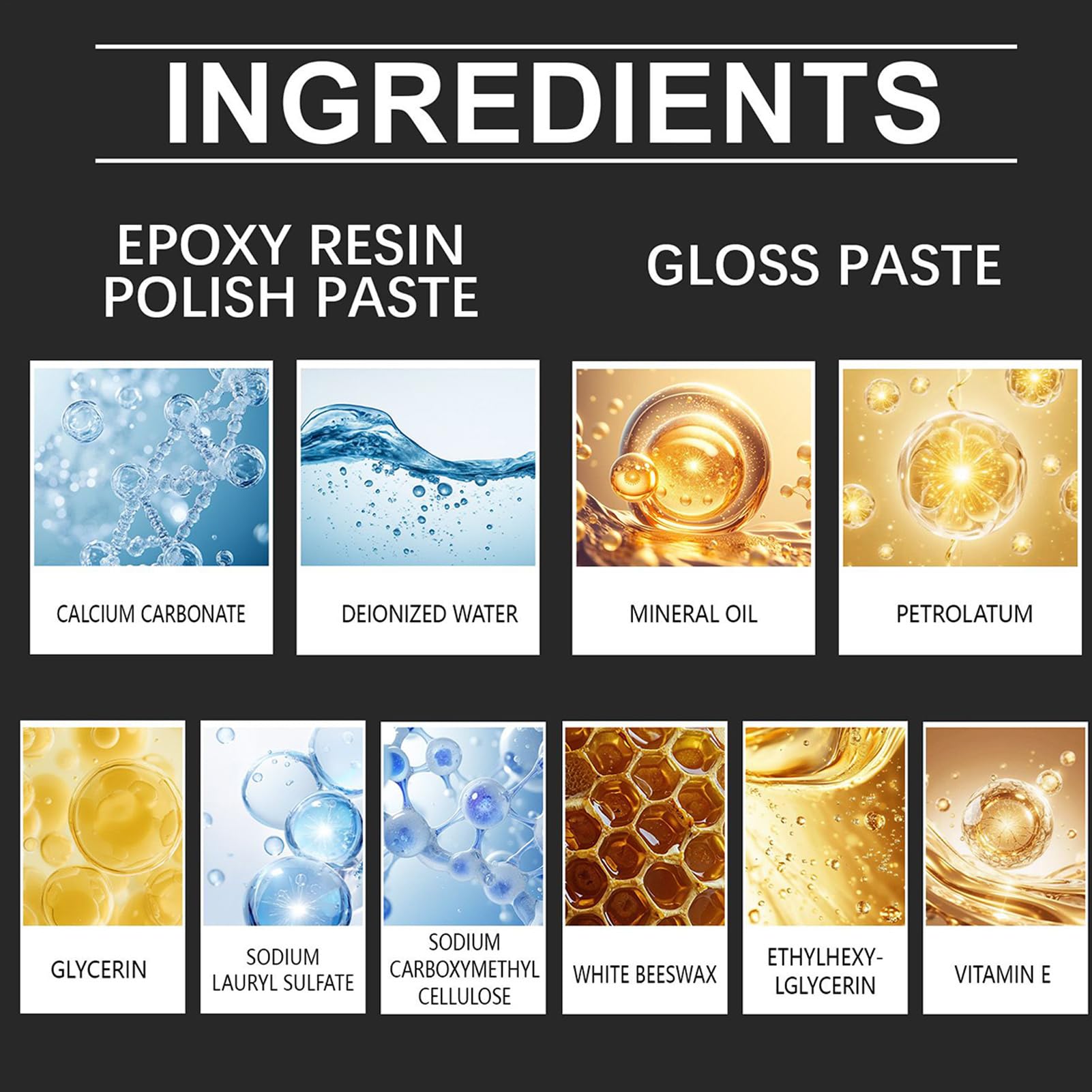 Kit Per Lucidatura Resina - Crema Restauro Lucentezza | Composto Lucidante Per Resina Epossidica - per Principianti Professionisti Casa Progetti Artistici Decorazioni Tavolo Modelli