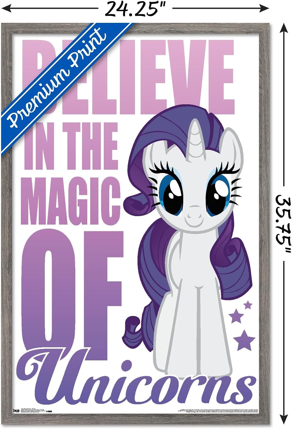 Trends International Hasbro My Little Pony - Believe Wall Poster, 22.375" x 34", Barnwood Framed Version