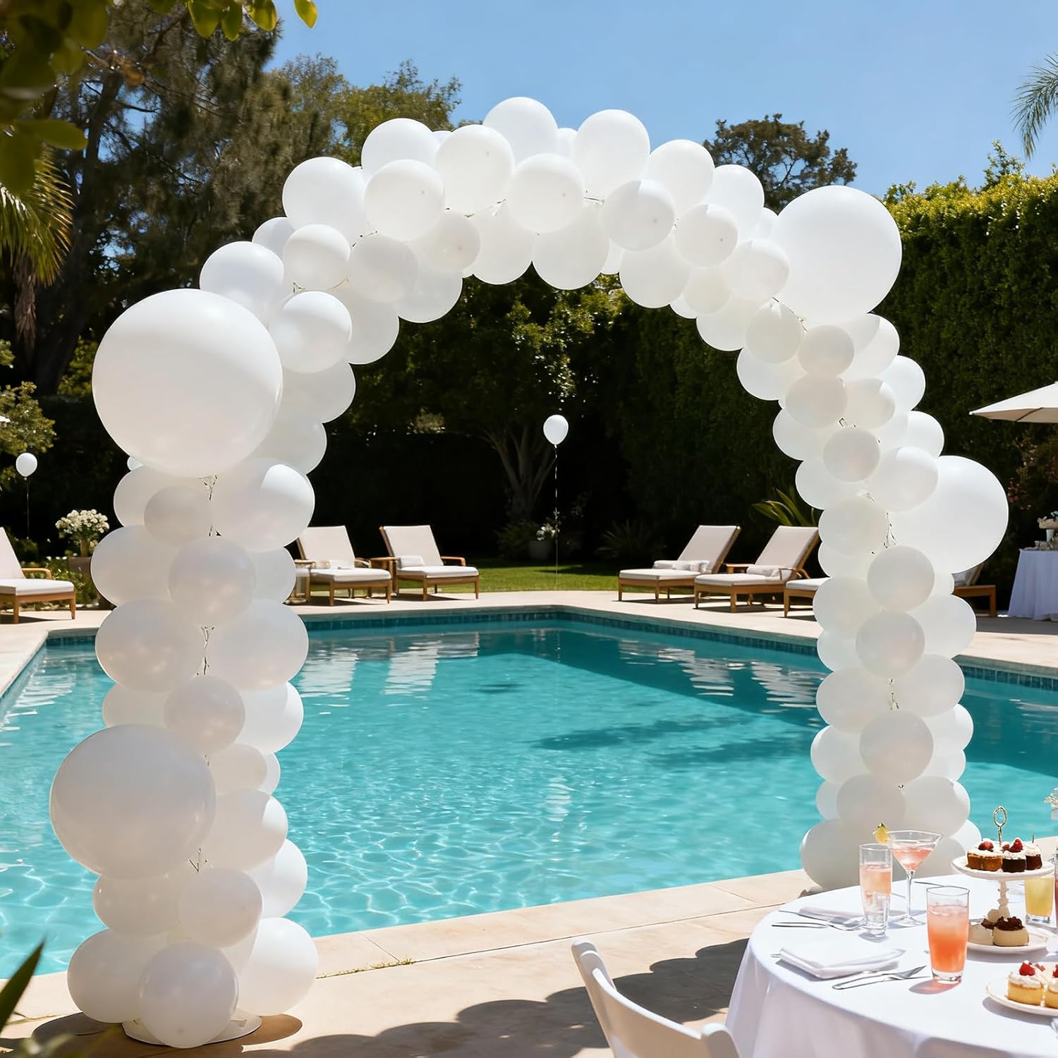 RUBFAC White Balloons Different Sizes 105pcs 5/10/12/18 Inch for Garland Arch, Party Latex Balloons for Happy New Year Decorations Birthday Party Wedding Anniversary Baby Shower Party Decoration